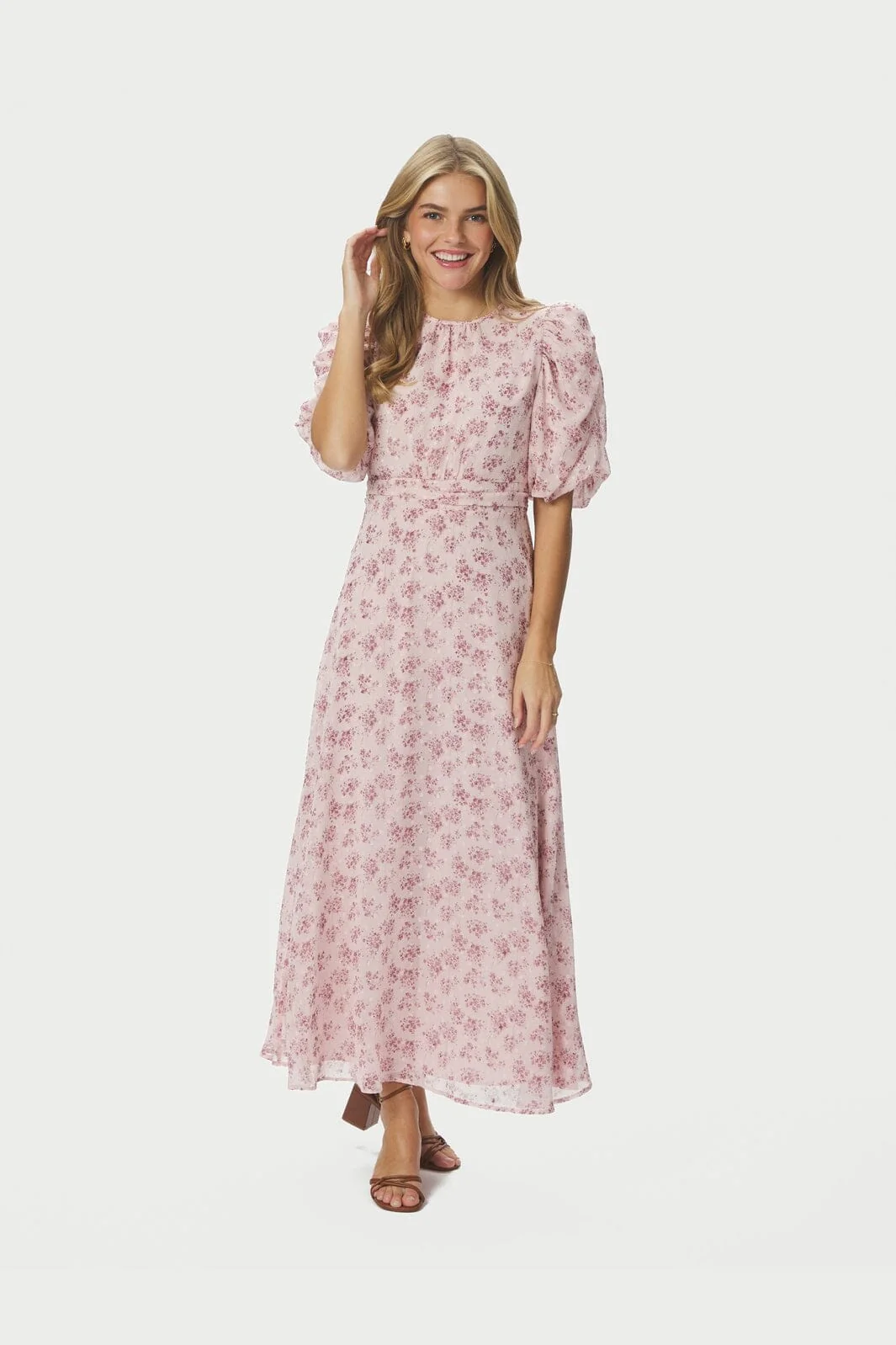 Neo Noir - Kikka Chiffon Flower Dress 167915 - 165 - Rose - Image 5