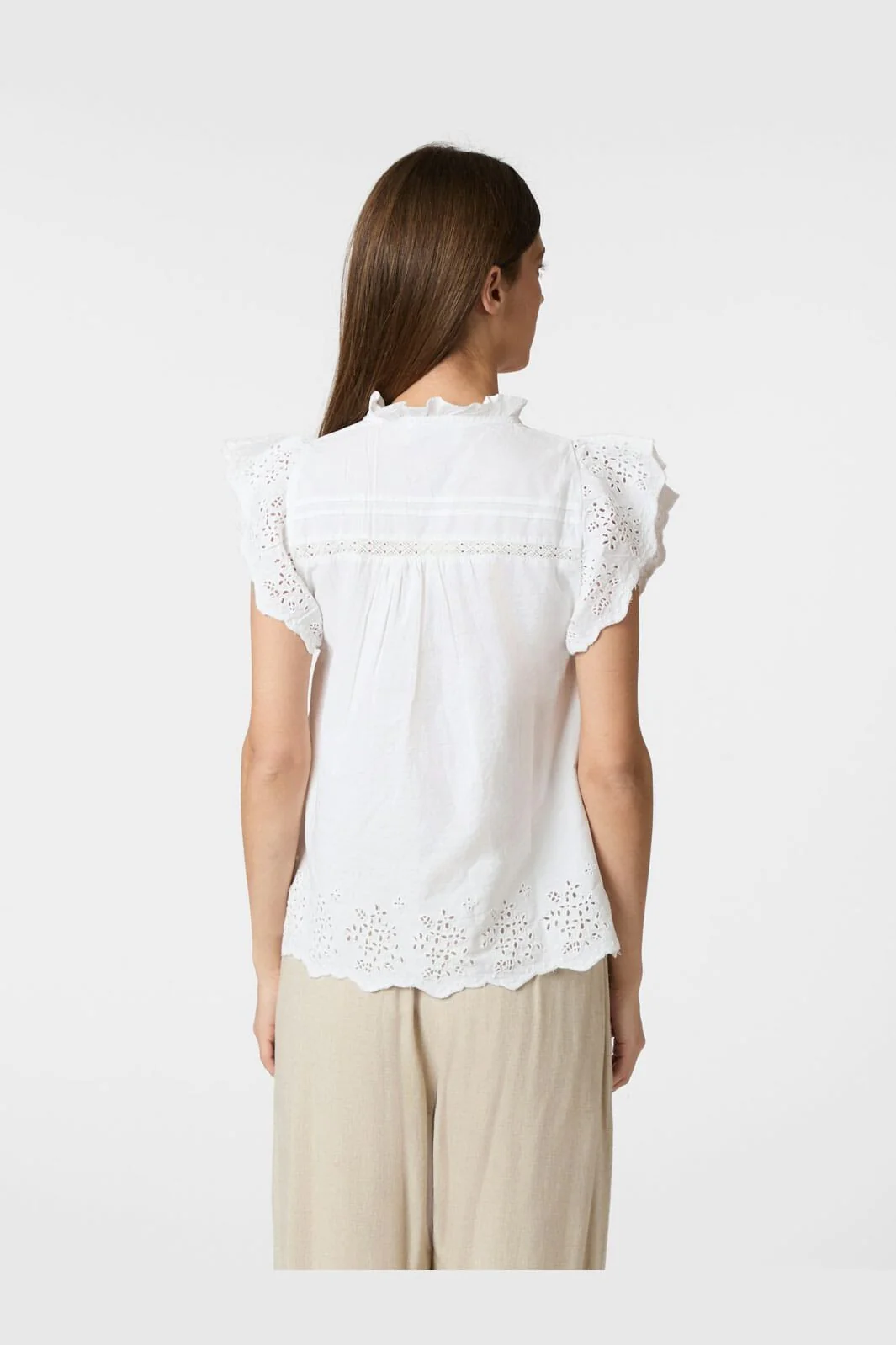 Neo Noir - Kyoti Embroidery Top 165109 - 120 - White - Image 5