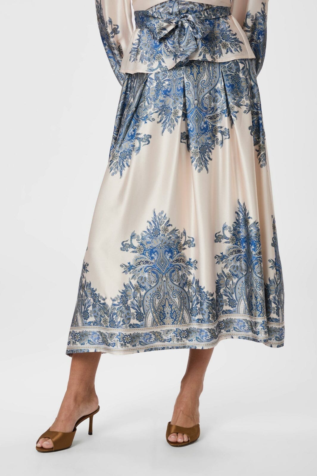 Neo Noir - Lenni Paisley Border Skirt 166205 - 348 - Ash Blue - Image 4