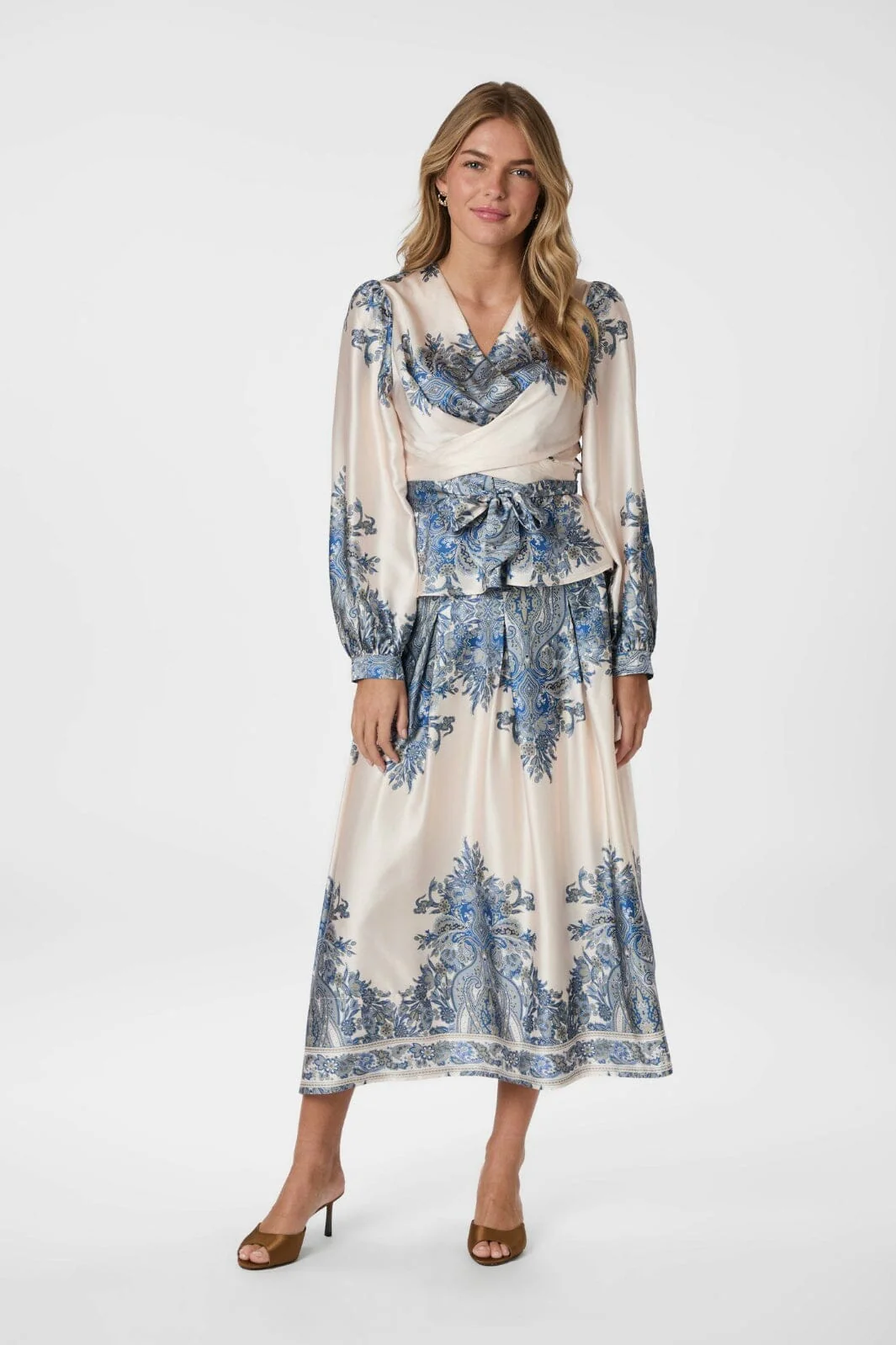 Neo Noir - Lenni Paisley Border Skirt 166205 - 348 - Ash Blue - Image 6