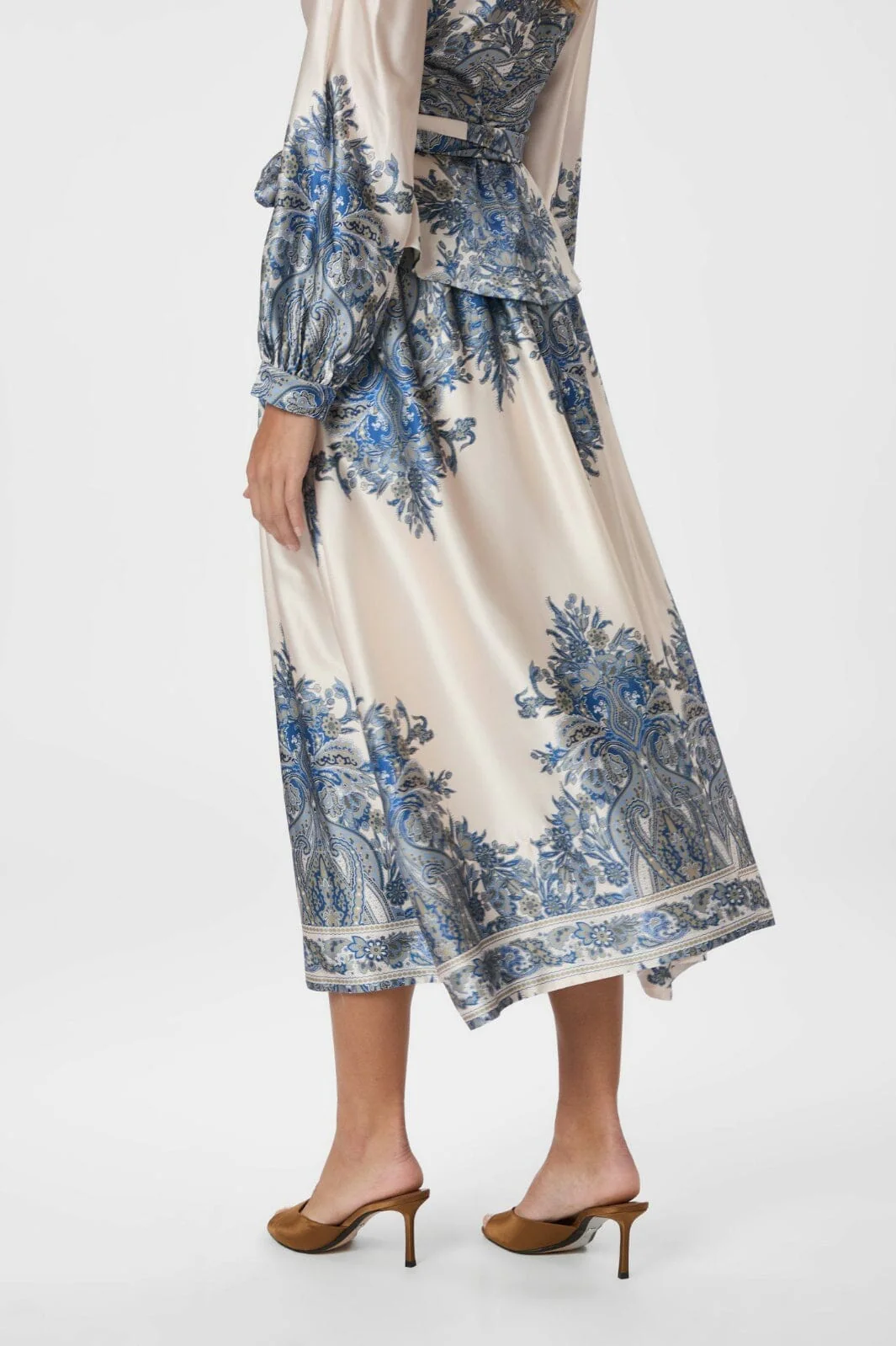 Neo Noir - Lenni Paisley Border Skirt 166205 - 348 - Ash Blue - Image 7