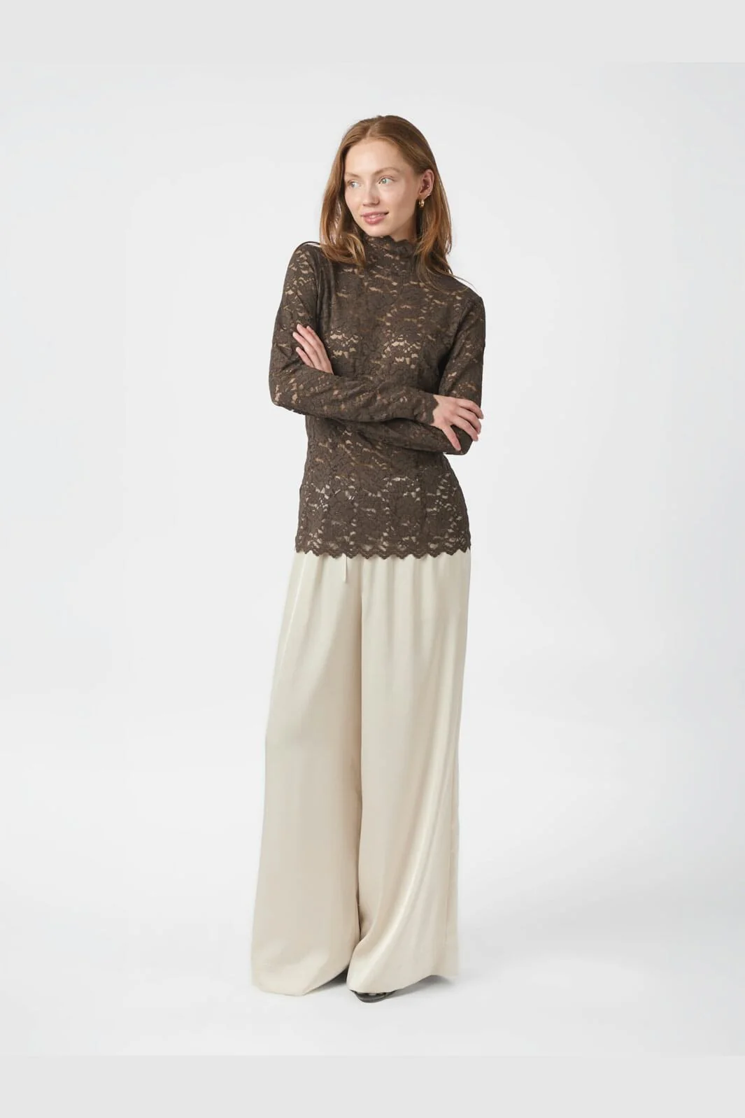 Neo Noir - Liza Laceflower Blouse 161473 - 584 - Chocolate Brown - Image 6