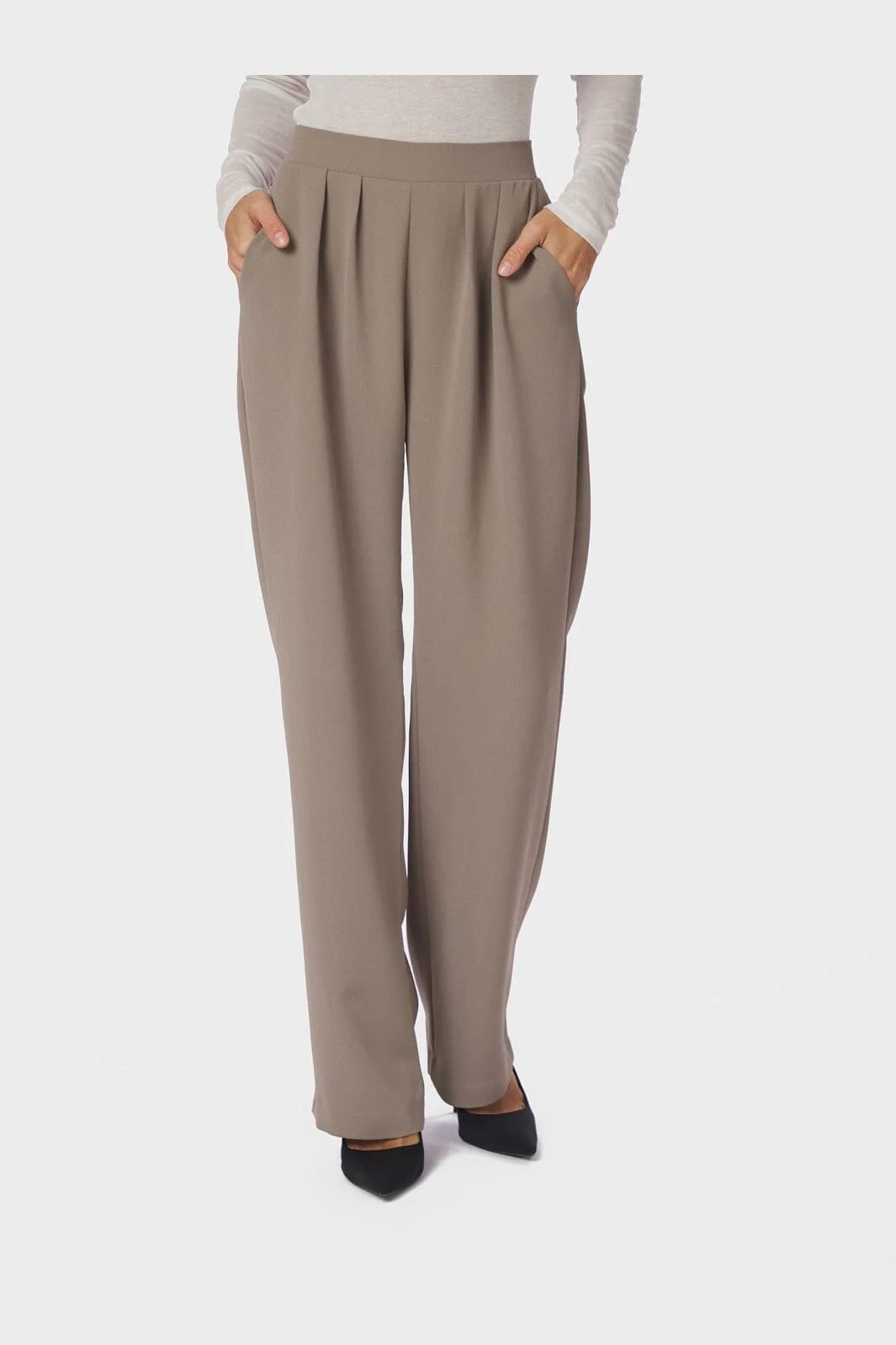 Neo Noir - Lunet Crepe Pants 168084 - 214 - Taupe - Image 4