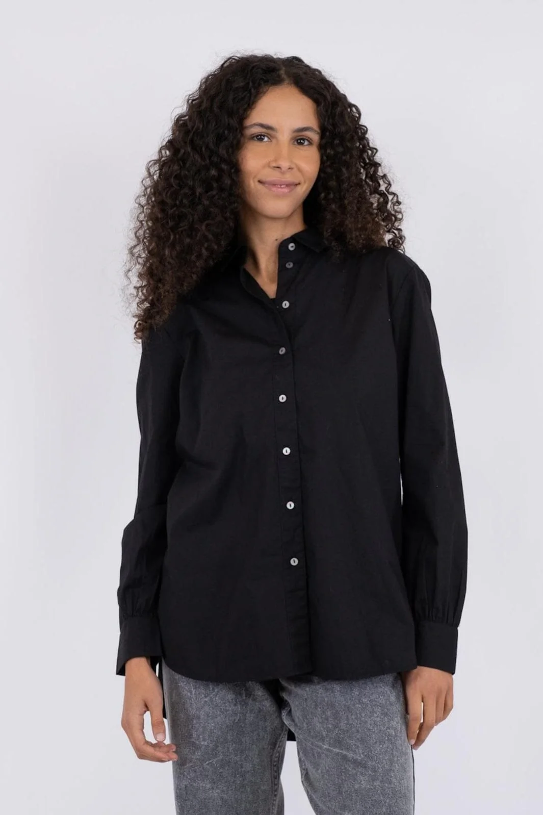 Neo Noir - Margit C Poplin Shirt - Black - Image 2