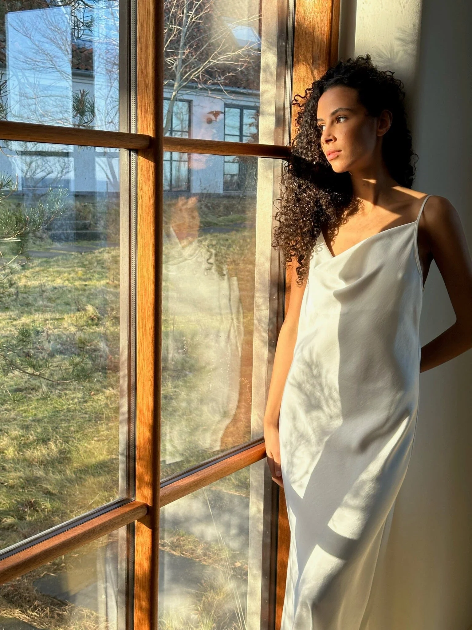 Neo Noir - Marina Heavy Sateen Dress - White - Image 6