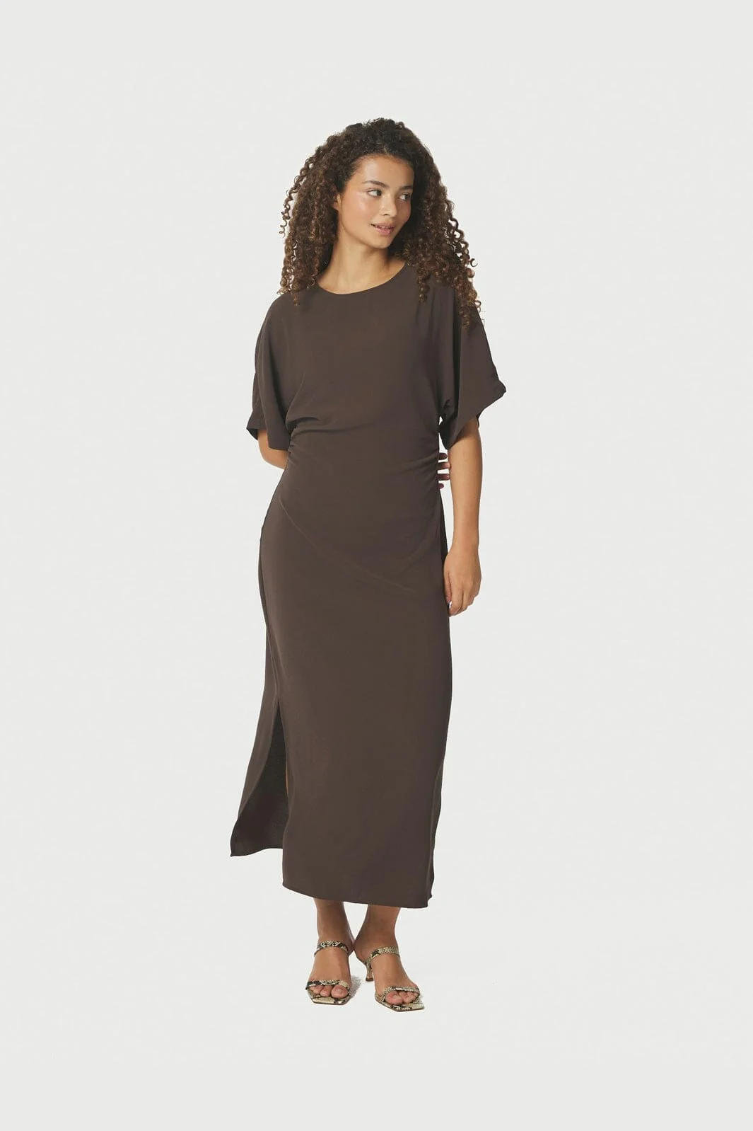 Neo Noir - Miloine Drape Dress 166132 - 676 - Dark Brown - Image 5