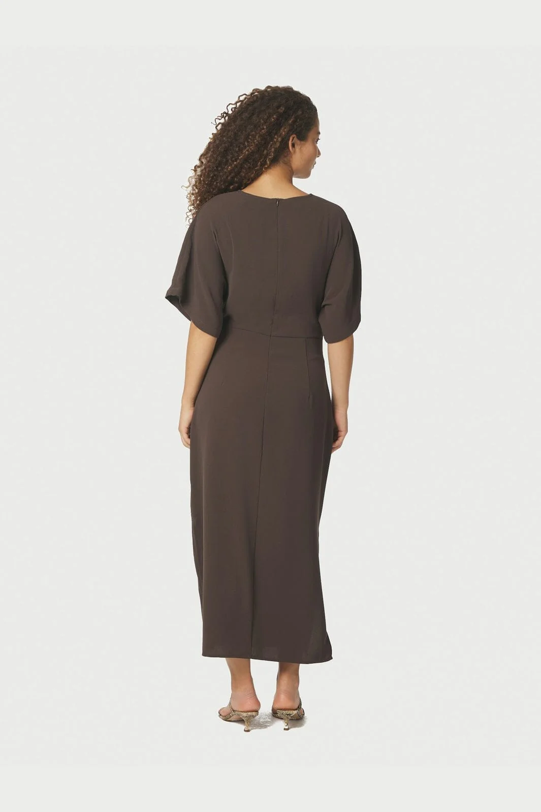 Neo Noir - Miloine Drape Dress 166132 - 676 - Dark Brown - Image 6