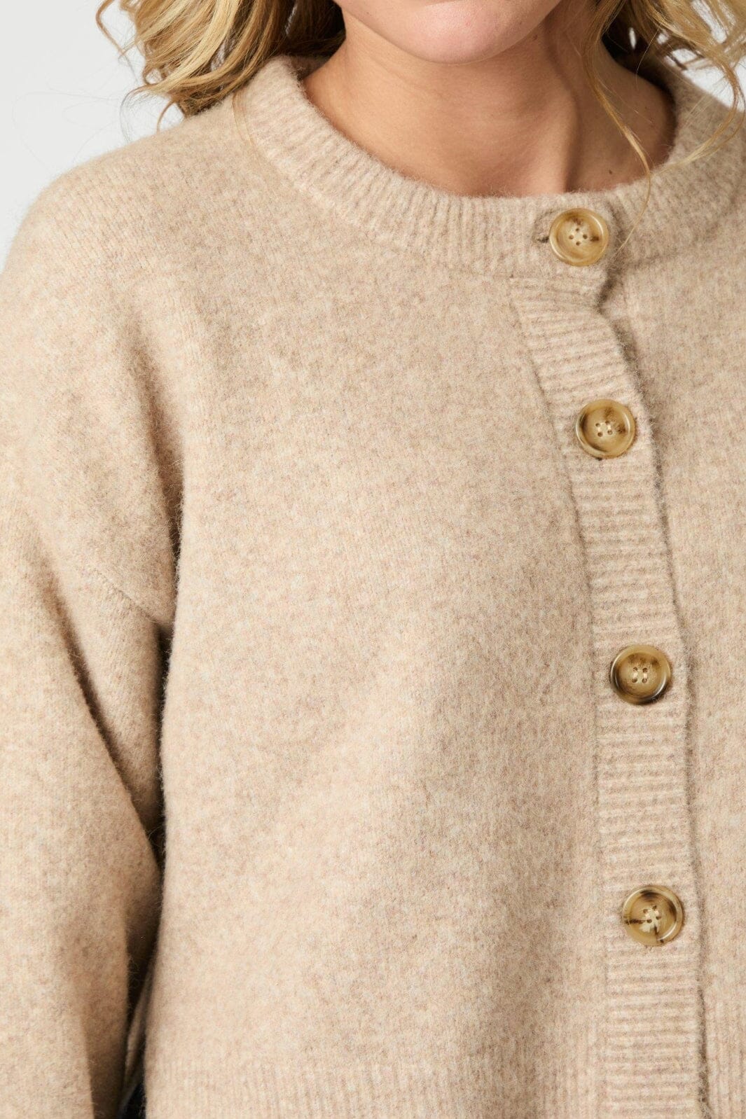 Neo Noir - Muki Knit Cardigan 165089 - 119 - Sand Melange - Image 7