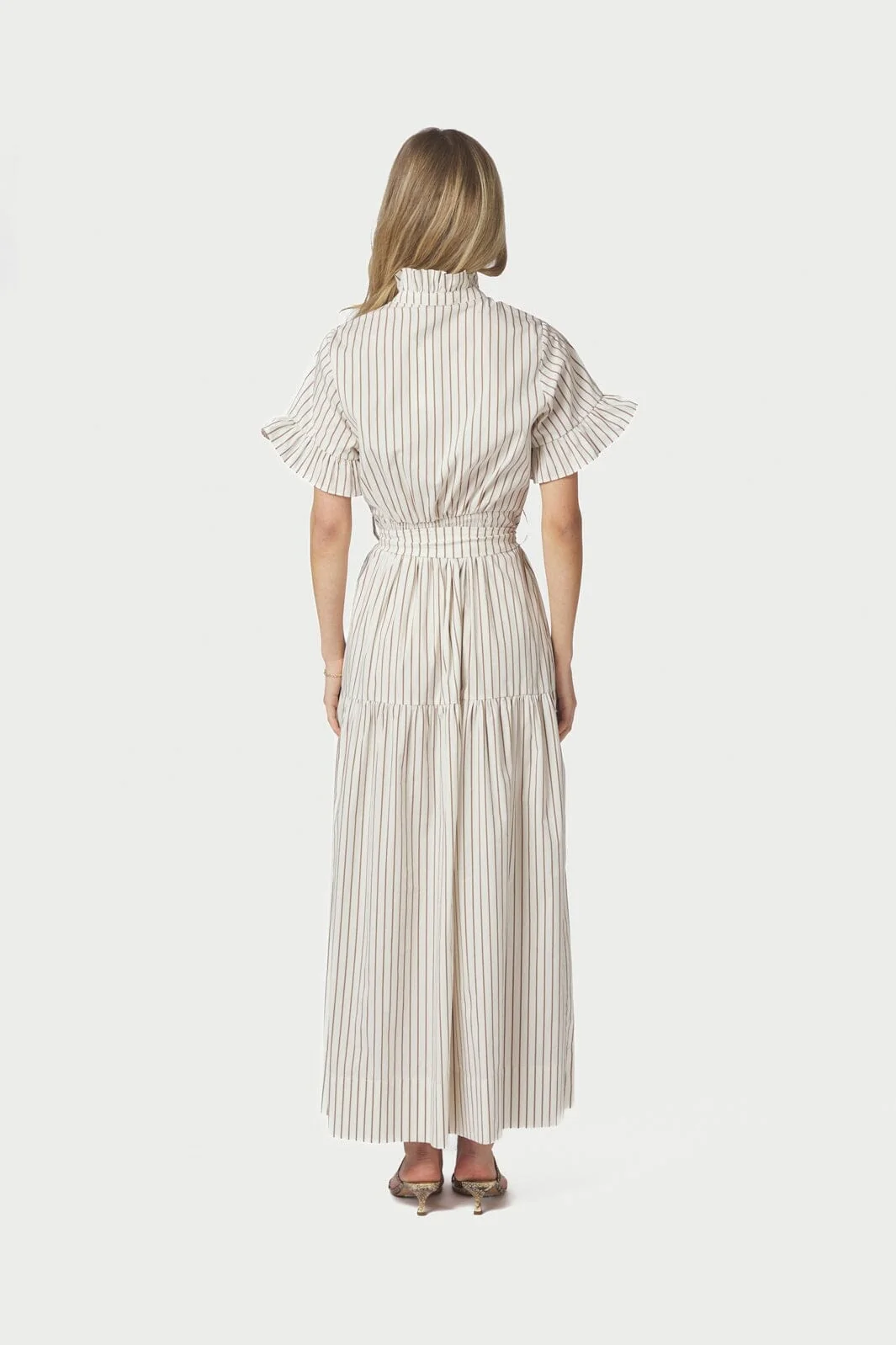 Neo Noir - Nellie Wide Stripe Dress 168228 - 124 - Ivory - Image 7