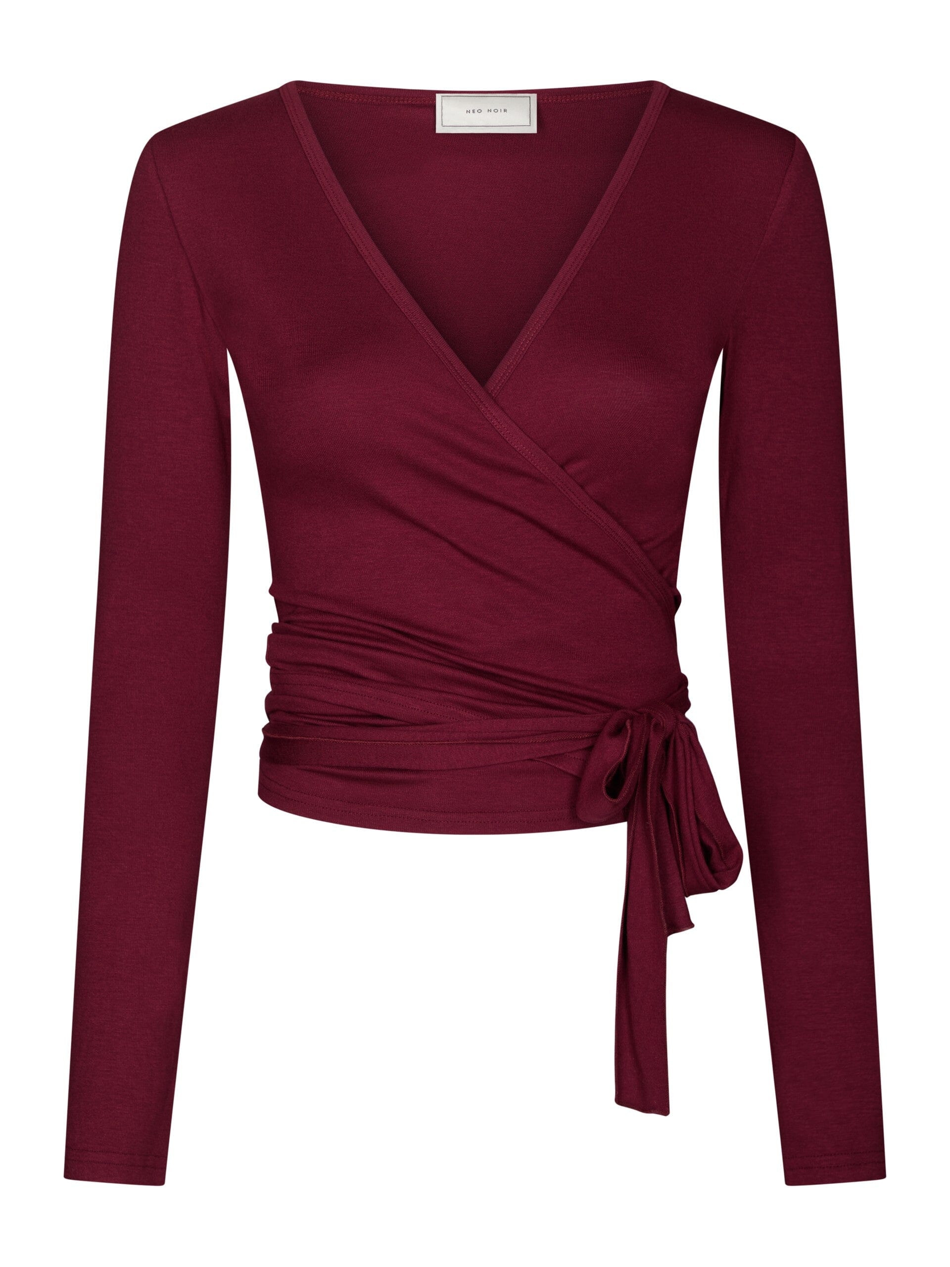 Neo Noir x Molly&My Athleisure - Nia Jersey Wrap Blouse 165501 - 162 - Bordeaux
