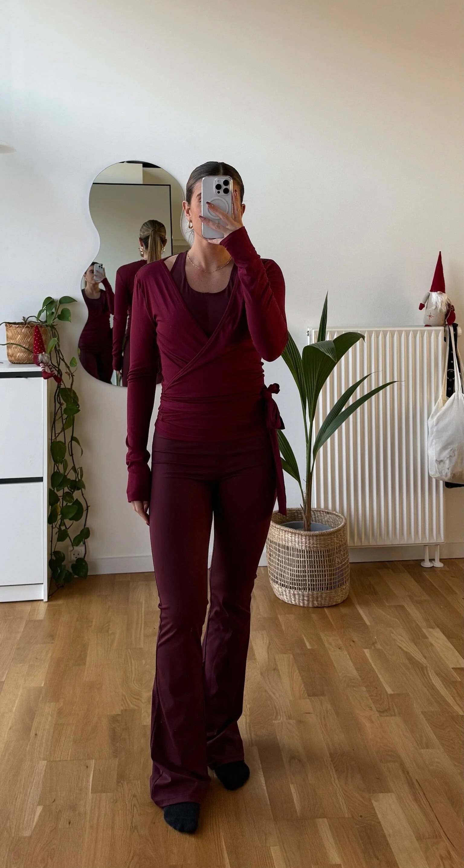 Neo Noir x Molly&My Athleisure - Nia Jersey Wrap Blouse 165501 - 162 - Bordeaux - Image 4
