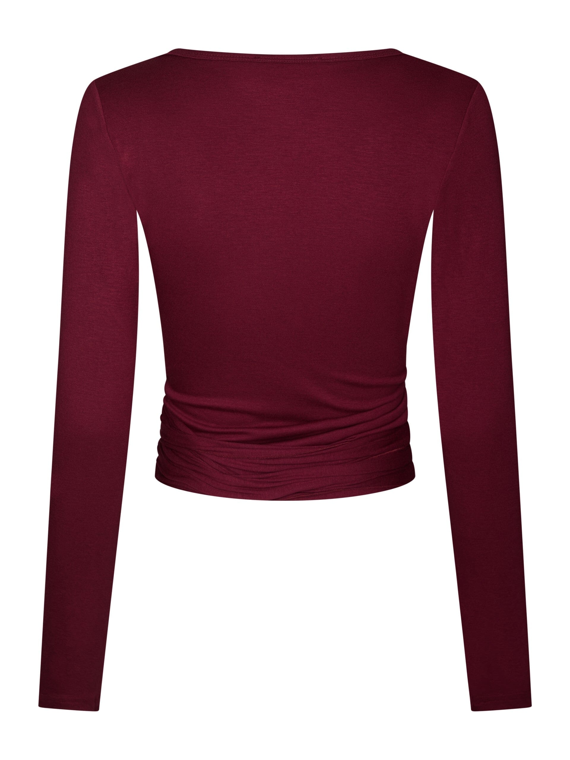Neo Noir x Molly&My Athleisure - Nia Jersey Wrap Blouse 165501 - 162 - Bordeaux - Image 5