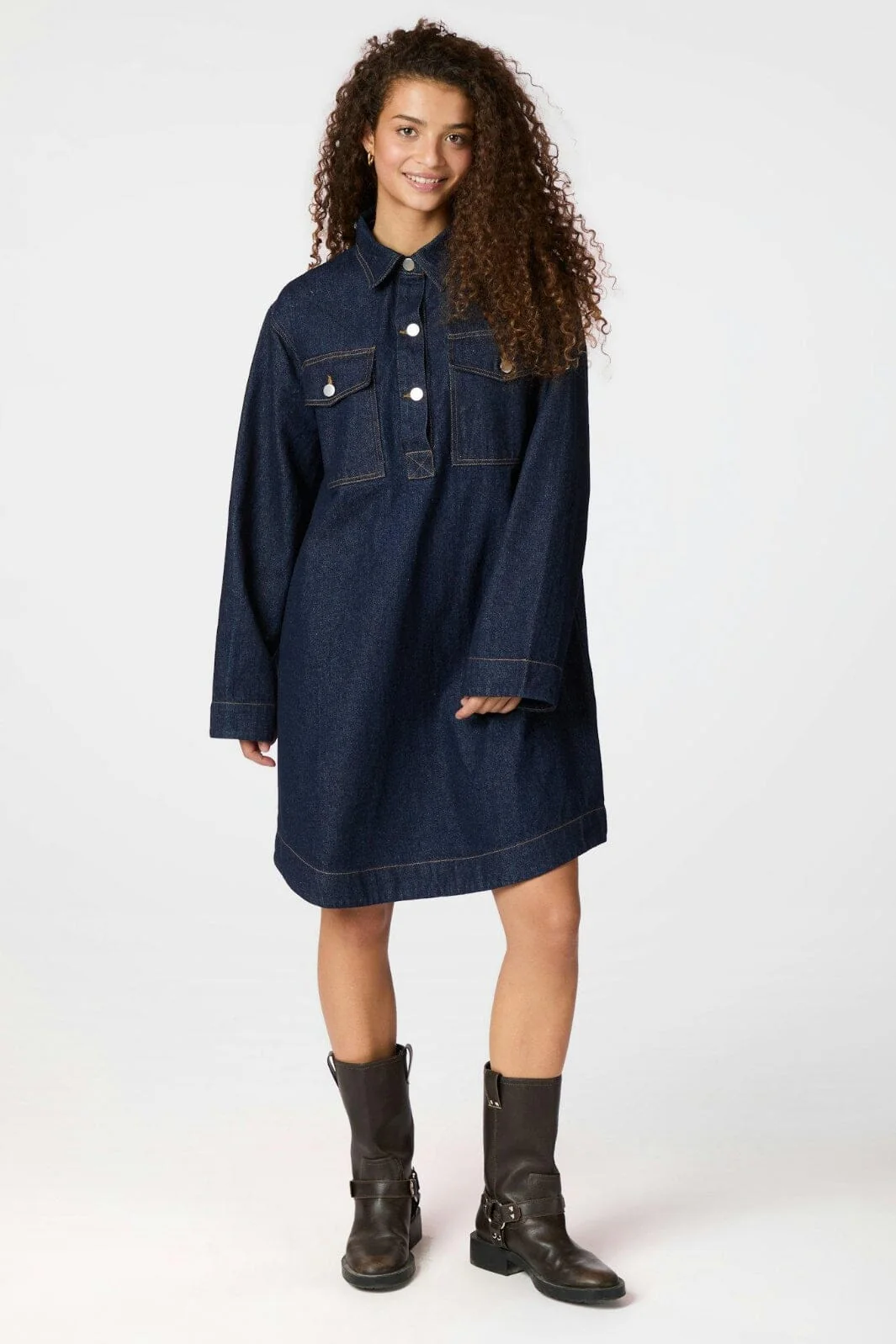 Neo Noir - Paras Denim Dress 163381 - 534 - Dark Blue - Image 4