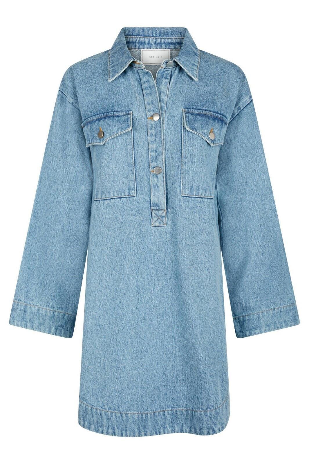 Neo Noir - Paras Denim Dress - Smoke Blue - Image 2