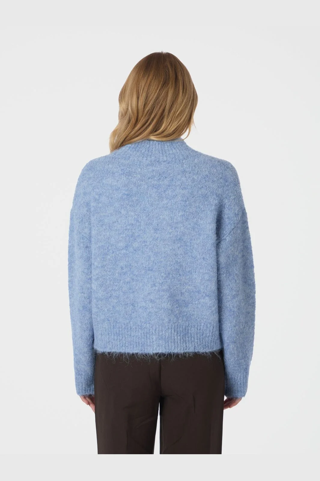 Neo Noir - Paulina Fluffy Knit Blouse 164729 - 142 - Dusty Blue - Image 7