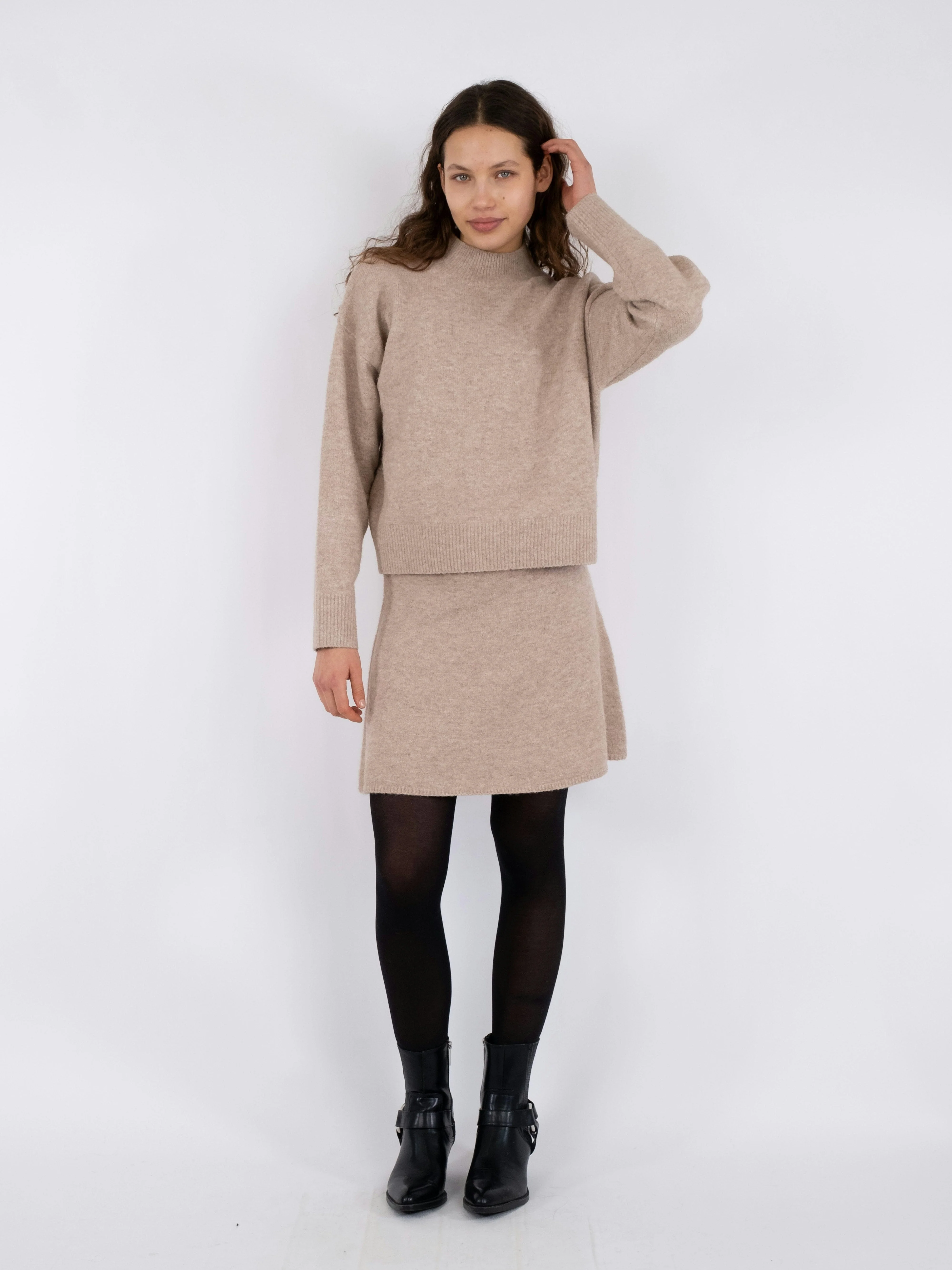 Neo Noir - Paulina Knit Blouse - Sand Melange - Image 7