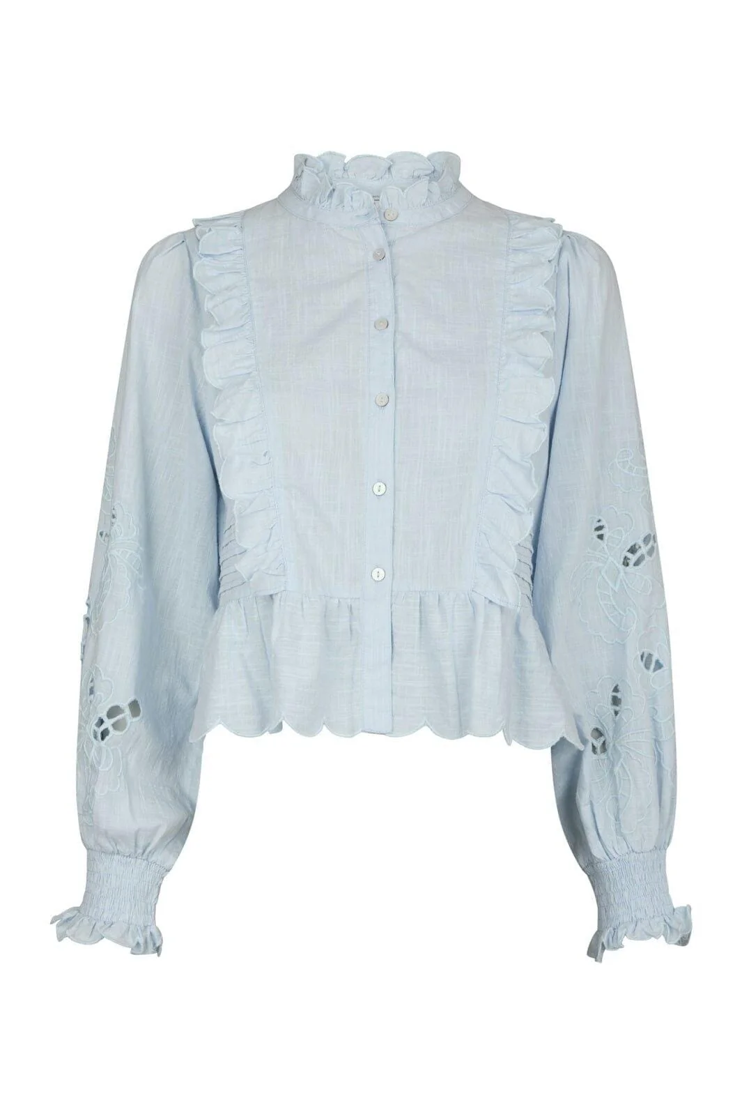 Neo Noir - Petrine Embroidery Blouse 161136 - 145 - Light Blue - Image 3