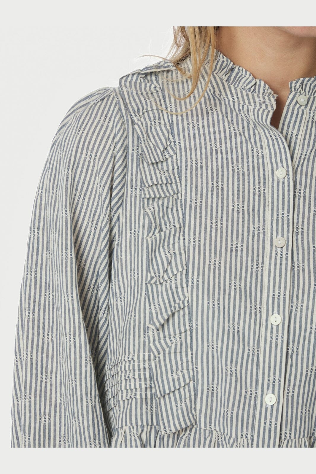 Neo Noir - Petrine Stripe Blouse 167993 - 140 - Blue - Image 8
