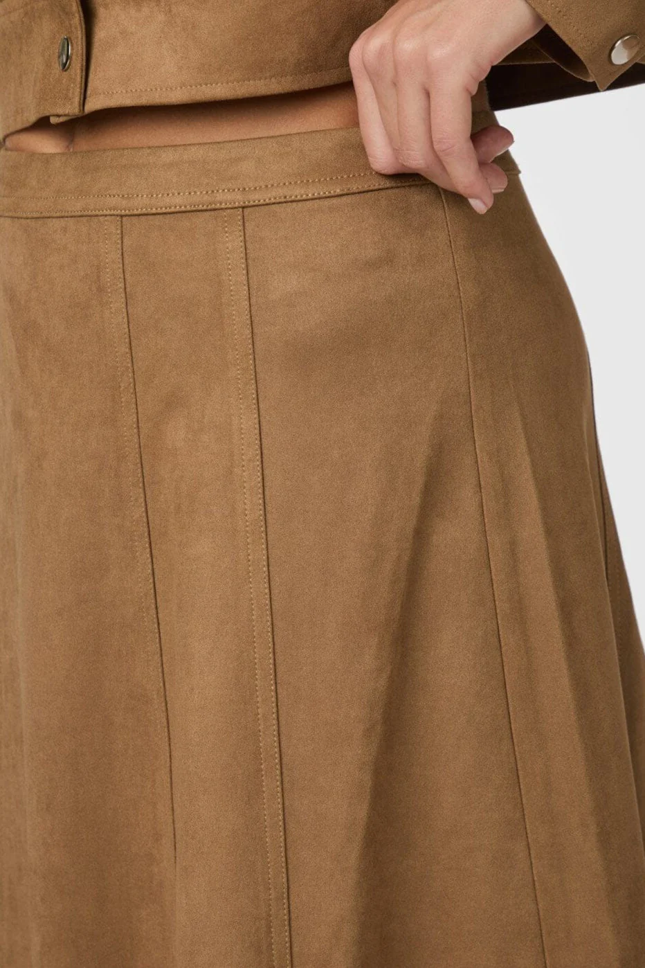 Neo Noir - Raya Faux Suede Skirt 166255 - 604 - Cognac - Image 6