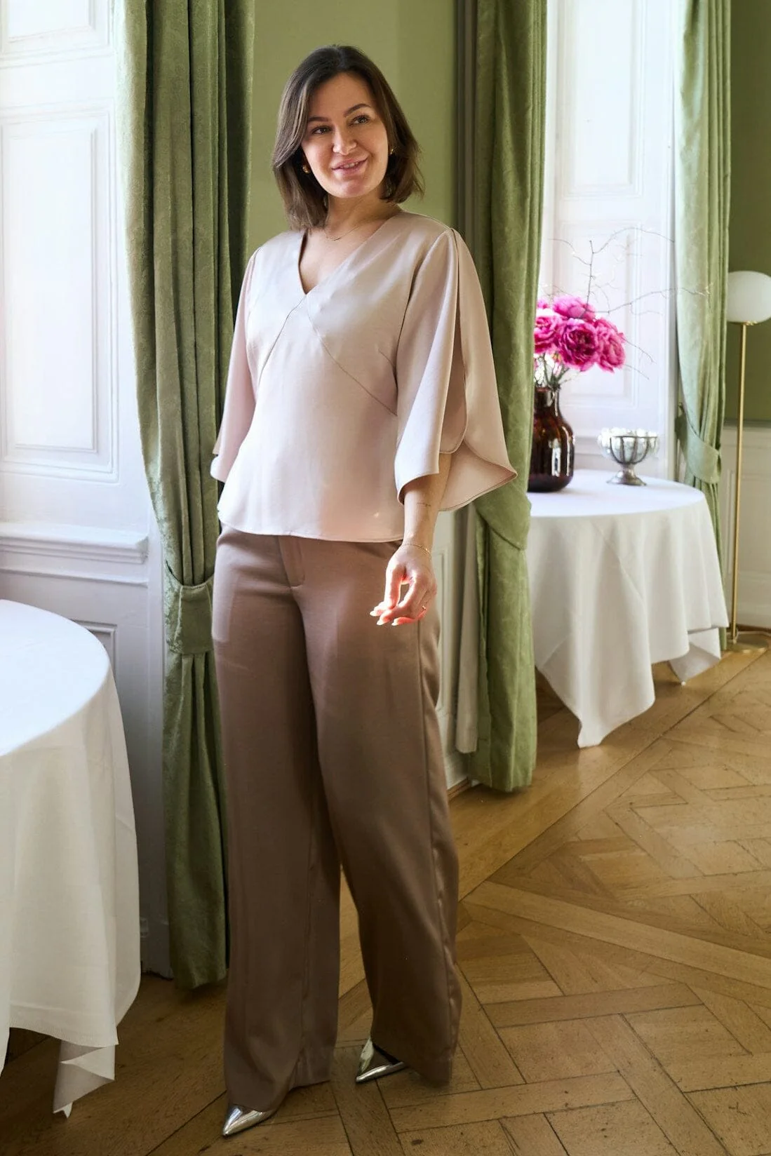 Neo Noir - Remana Heavy Sateen Blouse 168002 - 720 - Champagne - Image 4