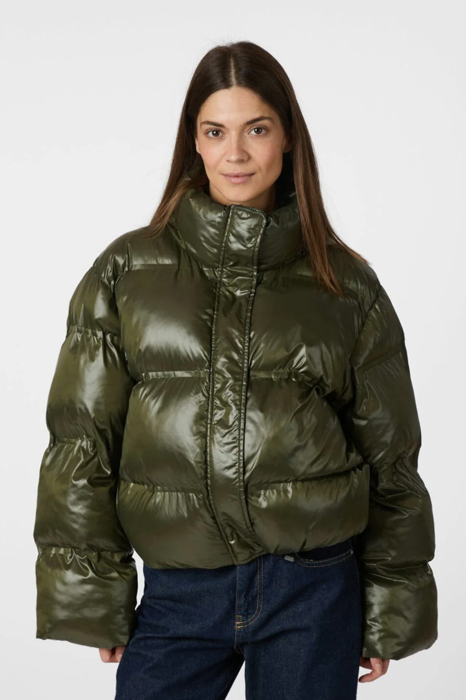 Neo Noir - Rhea Shiny Puffer Jacket 165094 - 605 - Olive - Image 5