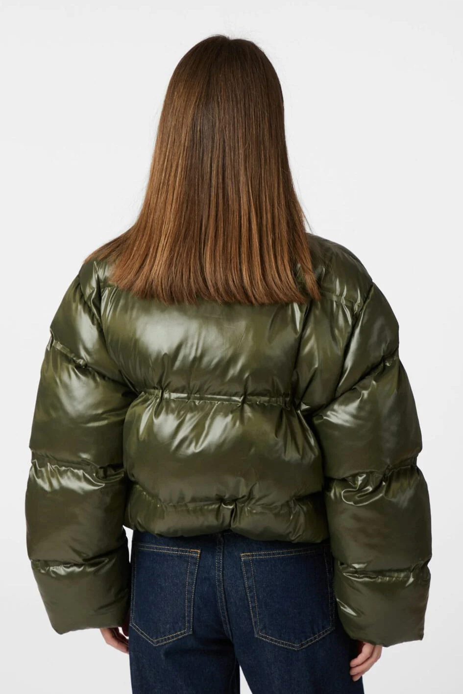 Neo Noir - Rhea Shiny Puffer Jacket 165094 - 605 - Olive - Image 7