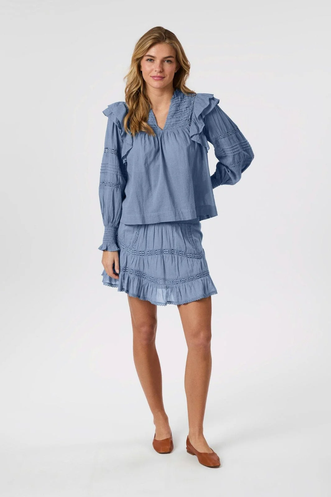 Neo Noir - Robby S Voile Skirt 161128 - 407 - Smoke Blue - Image 3