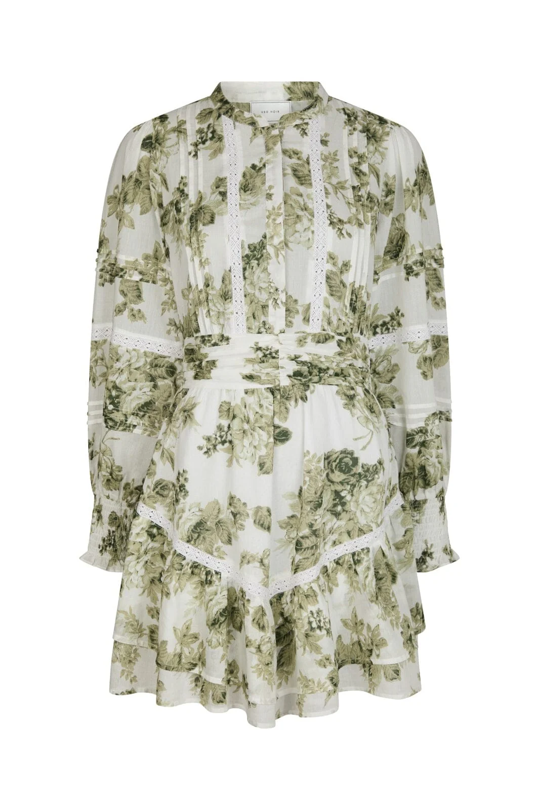 Neo Noir - Roberta Flower Flow Dress 165425 - 340 - Sage Green - Image 3