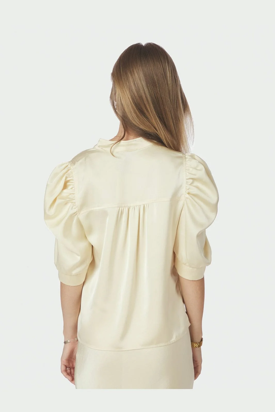 Neo Noir - Roella Heavy Sateen Blouse 162590 - 191 - Light Yellow - Image 7