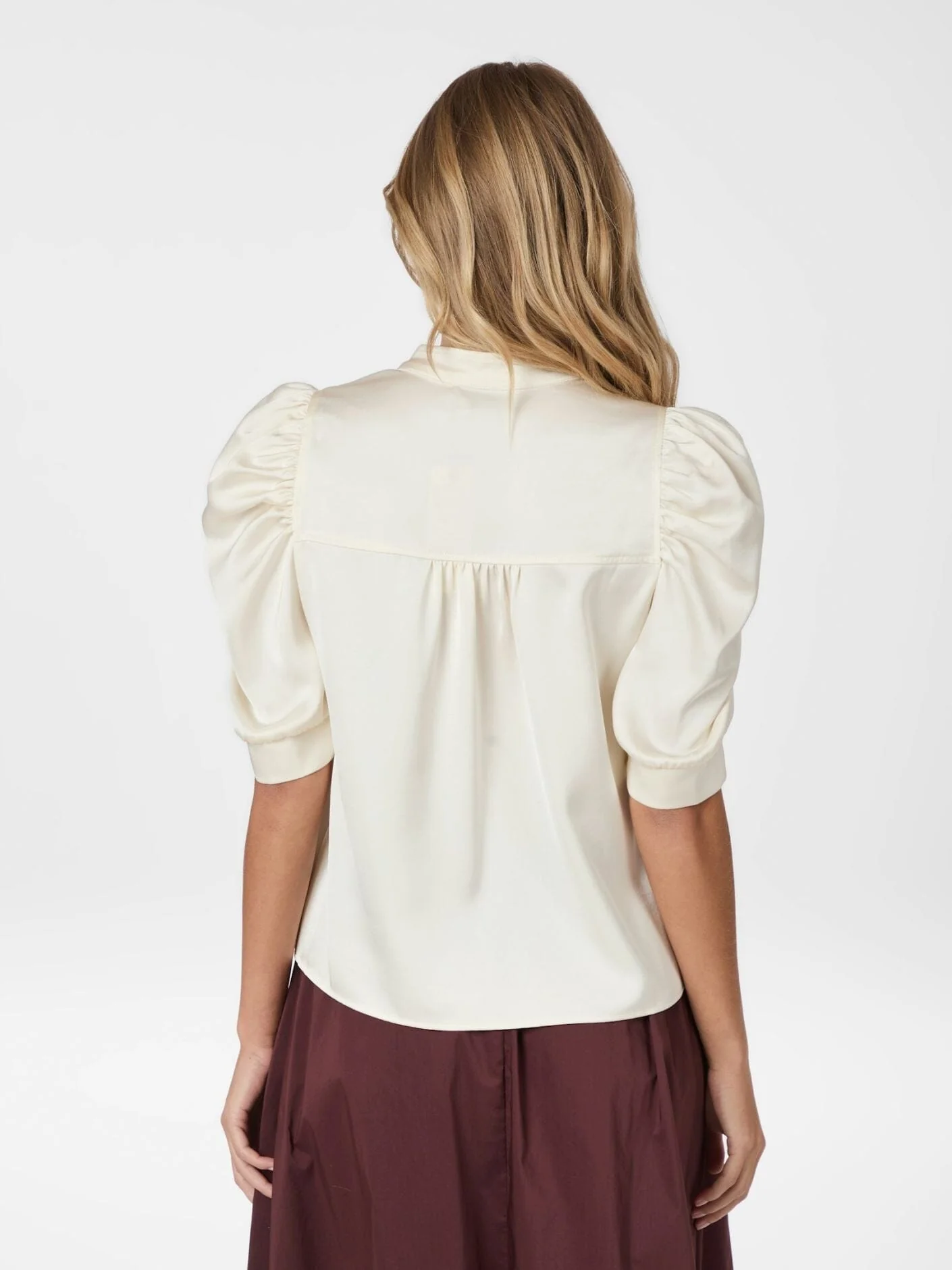 Neo Noir - Roella Heavy Sateen Blouse 162590 - 621 - Pearl - Image 5