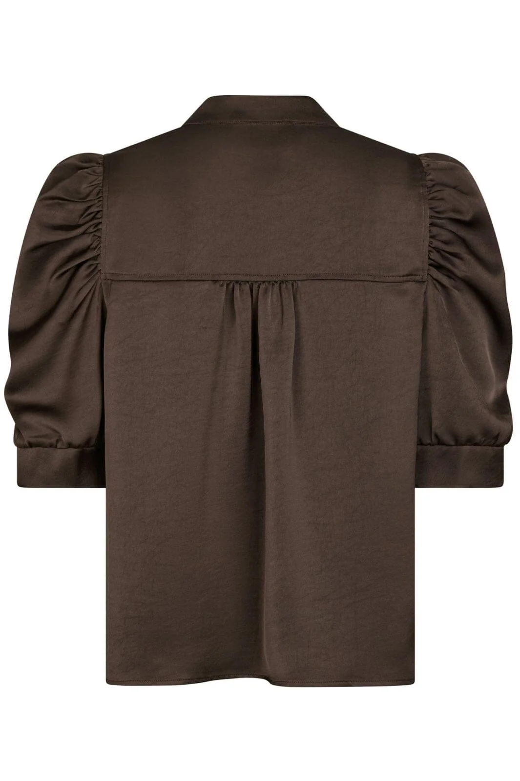 Neo Noir - Roella Heavy Sateen Blouse 162590 - 676 - Dark Brown - Image 6