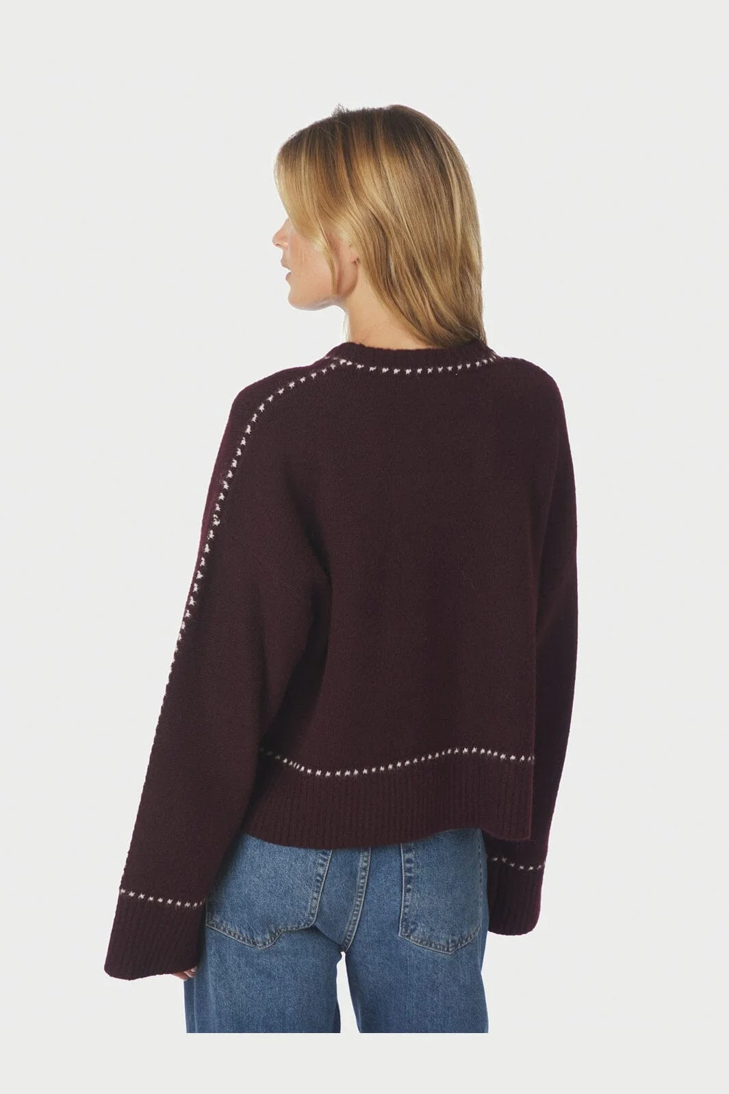 Neo Noir - Roeme Knit Stitch Blouse 164818 - 682 - Wine - Image 4