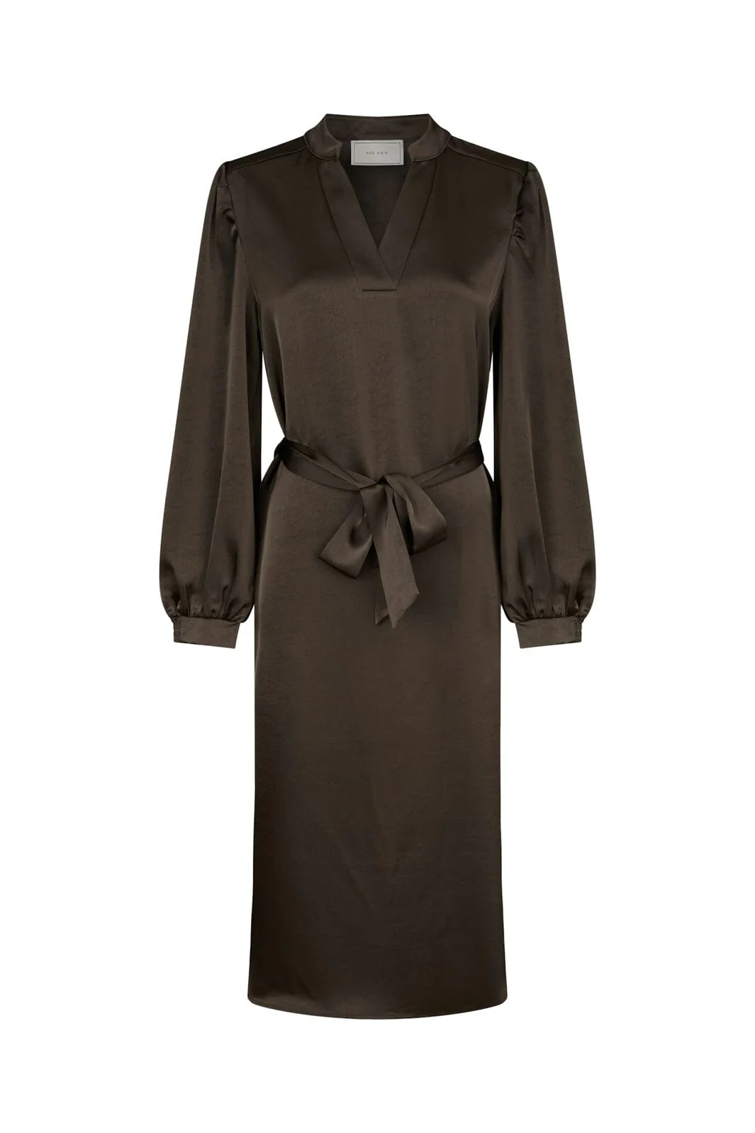 Neo Noir - Rolana Heavy Sateen Dress 164533 - 676 - Dark Brown - Image 4