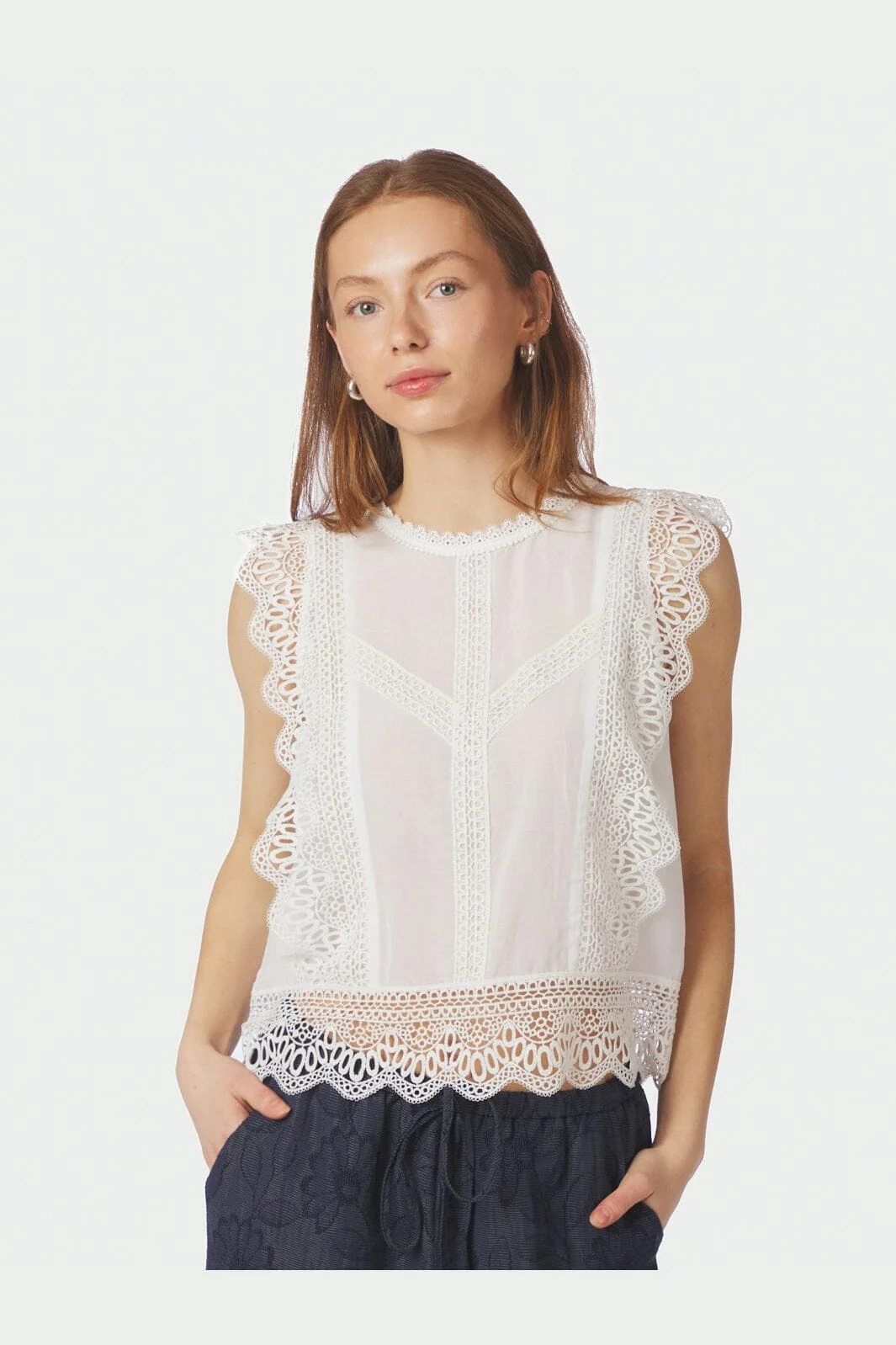 Neo Noir - Samia Lace Top 168999 - 120 - White - Image 2