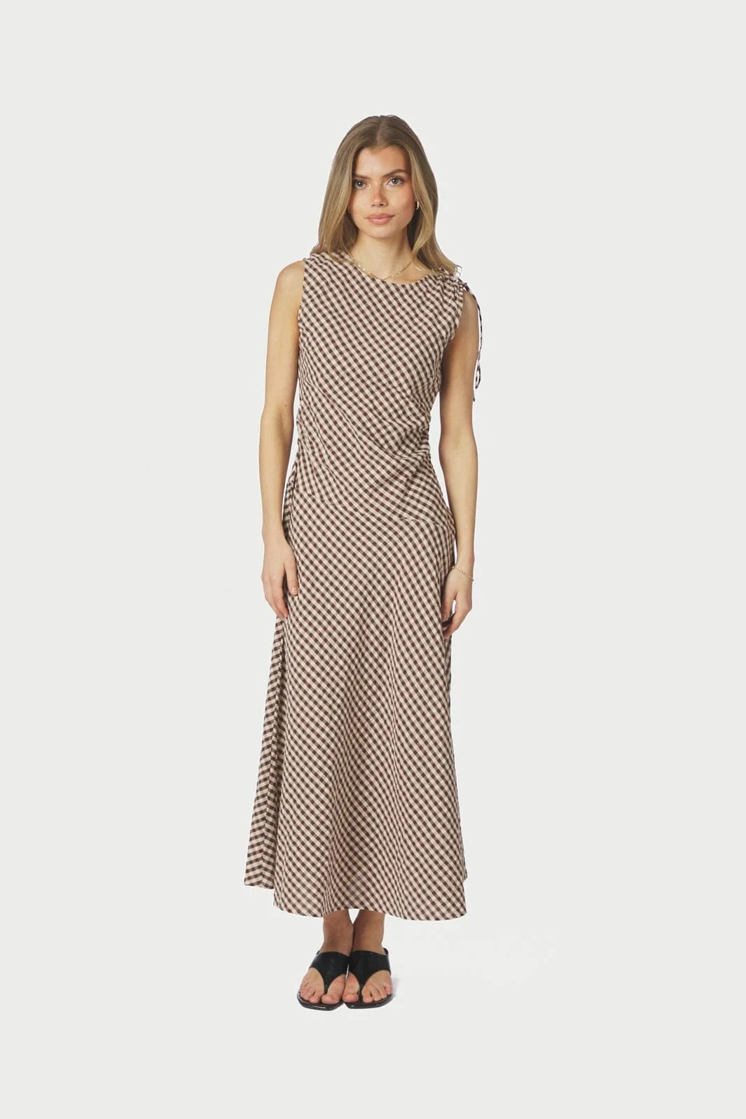 Neo Noir - Saxton Check Dress 167962 - 210 - Brown - Image 2
