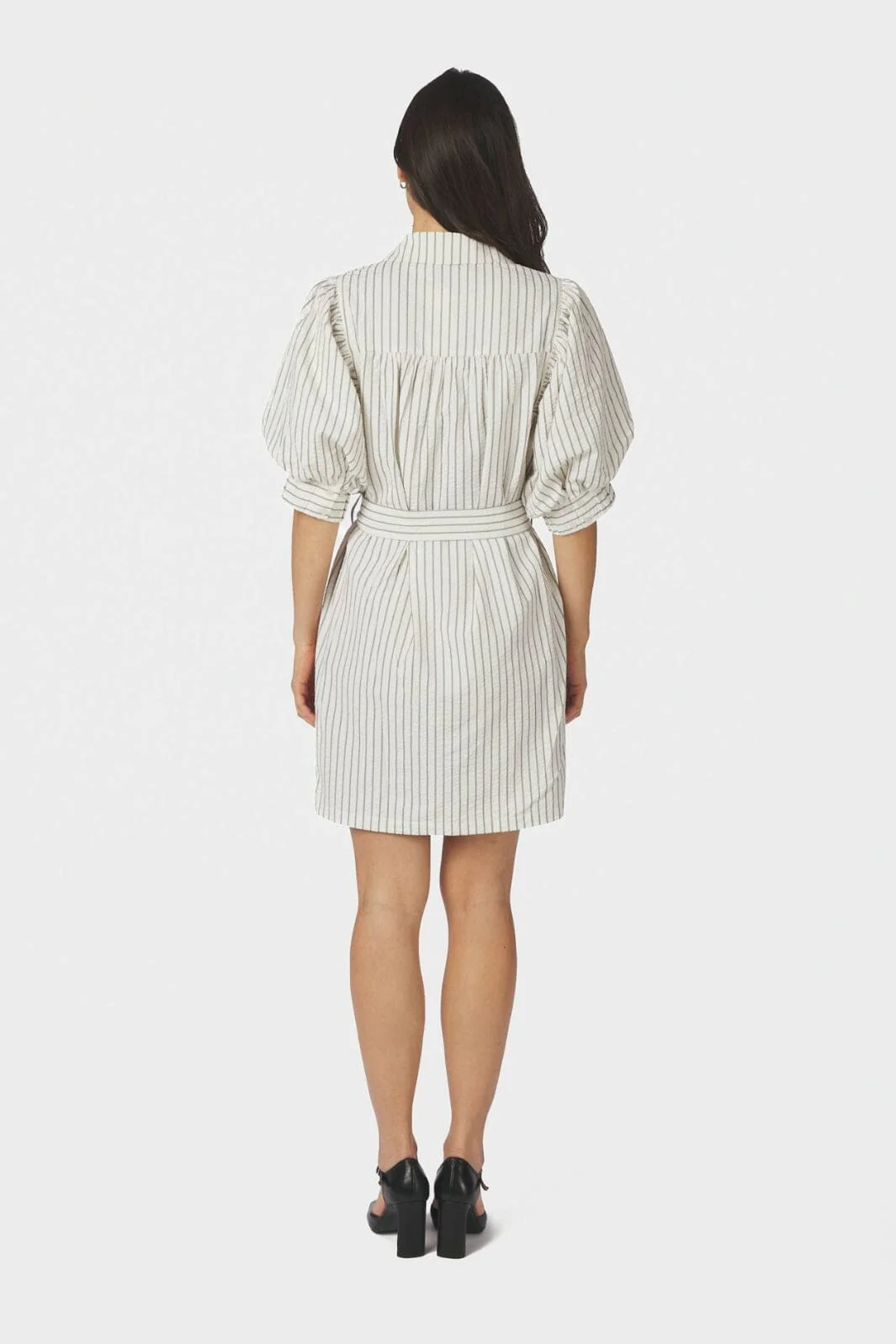 Neo Noir - Serene Slim Stripe Dress 168963 - 121 - Off White - Image 4