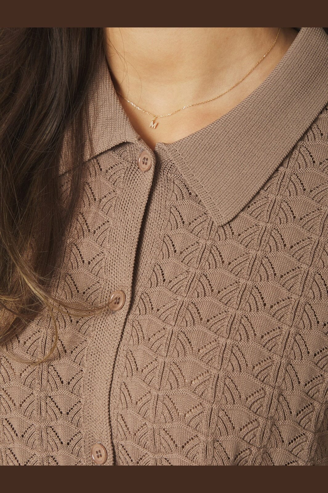 Neo Noir - Sette Fine Crochet Blouse 168327 - 214 - Taupe - Image 6