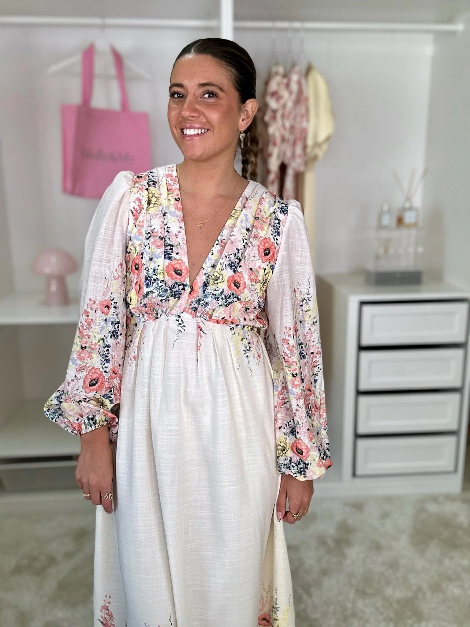 Neo Noir - Silfi Flower Print Dress 164828 - 122 - Creme - Image 6
