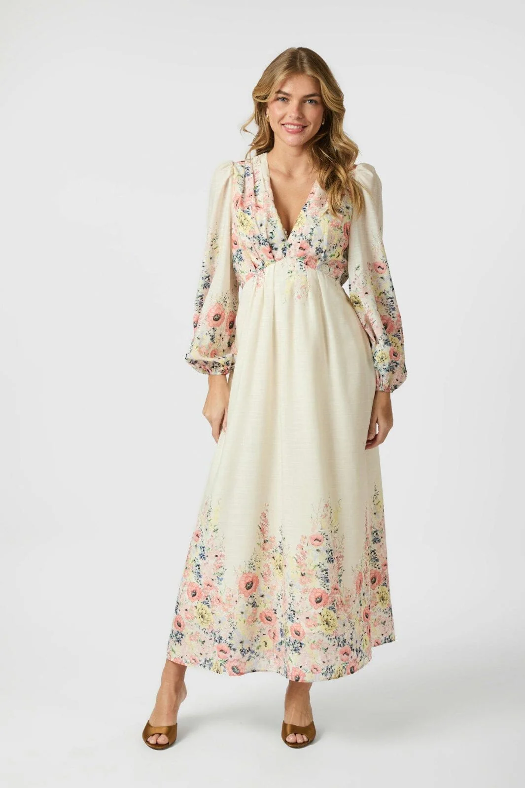 Neo Noir - Silfi Flower Print Dress 164828 - 122 - Creme - Image 7