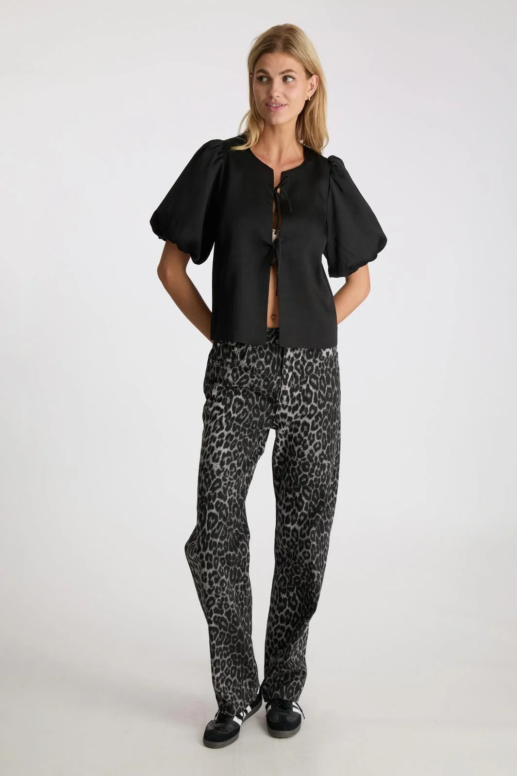 Neo Noir - Simona Leopard Pants - Grey Leopard - Image 6