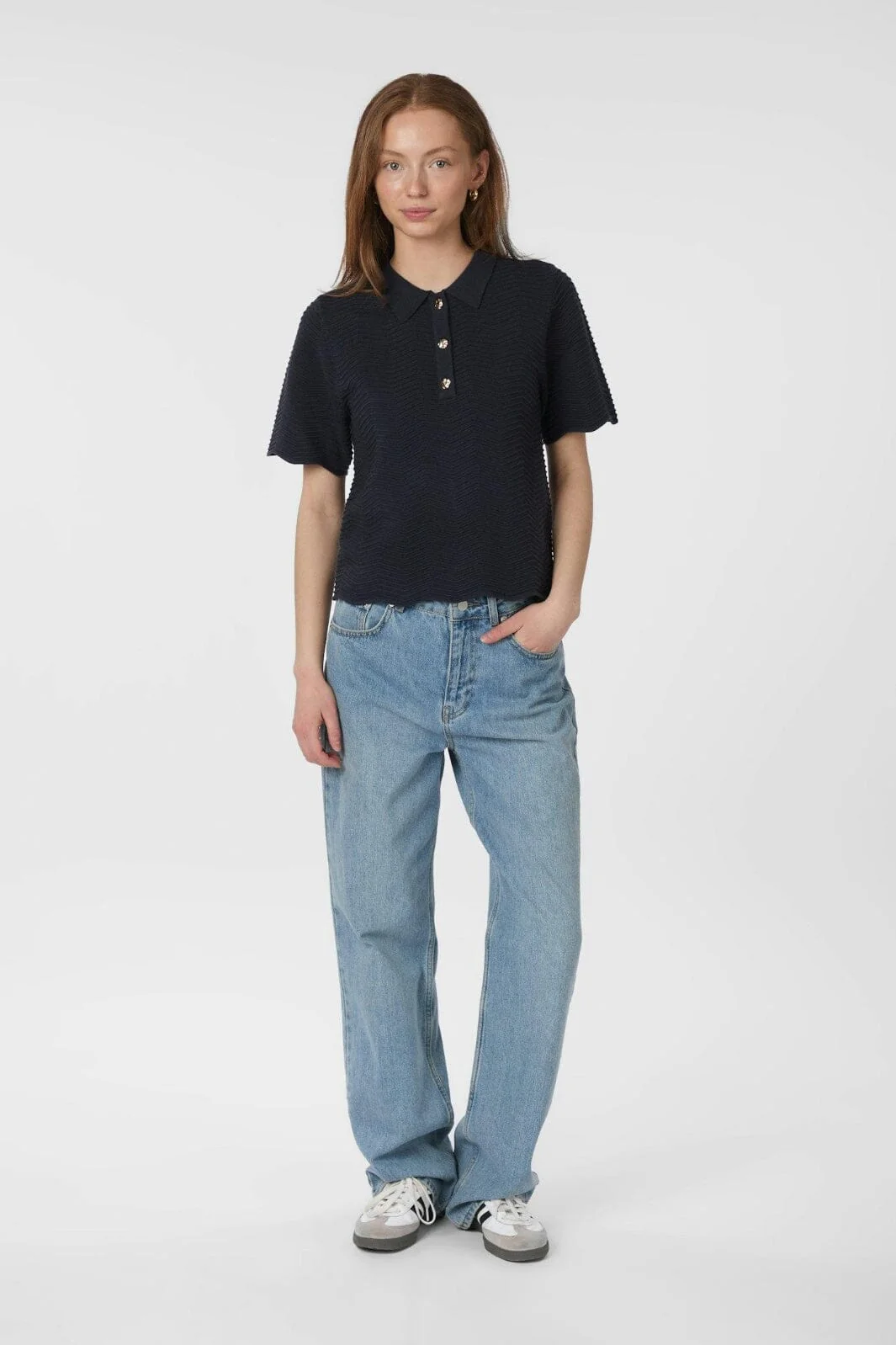 Neo Noir - Soko Wave Knit Tee 164605 - 678 - Midnight Blue - Image 4