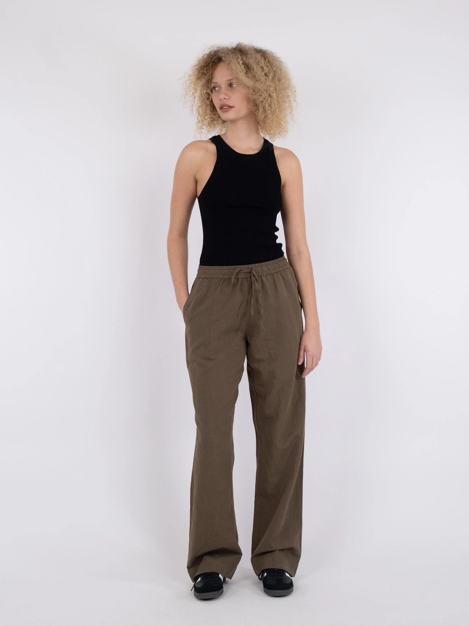 Neo Noir - Sonar Linen Pants - Army - Image 5