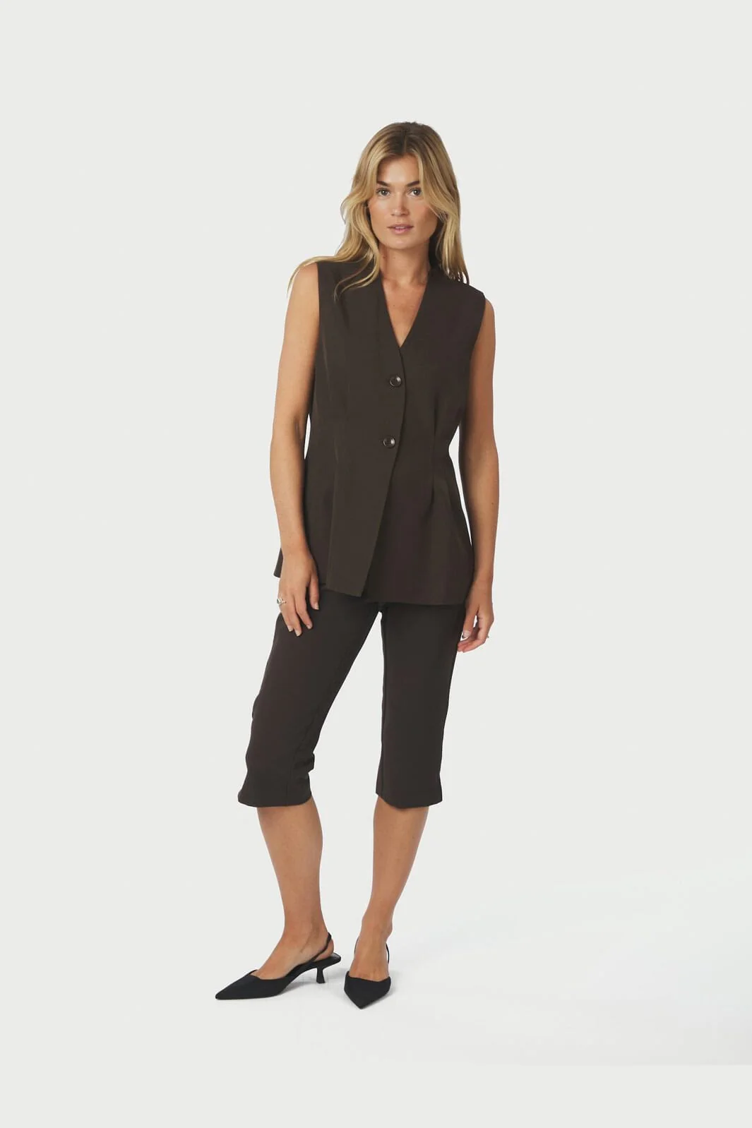 Neo Noir - Tasia Suit Capri Pants 163723 - 676 - Dark Brown - Image 5