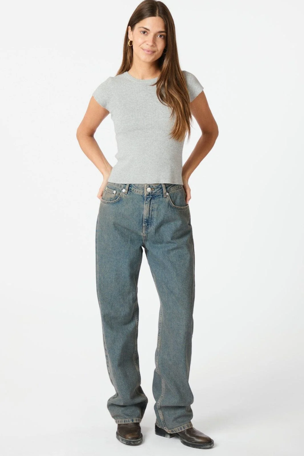 Neo Noir - Tirra Knit Tee 163378 - 131 - Light Grey - Image 7