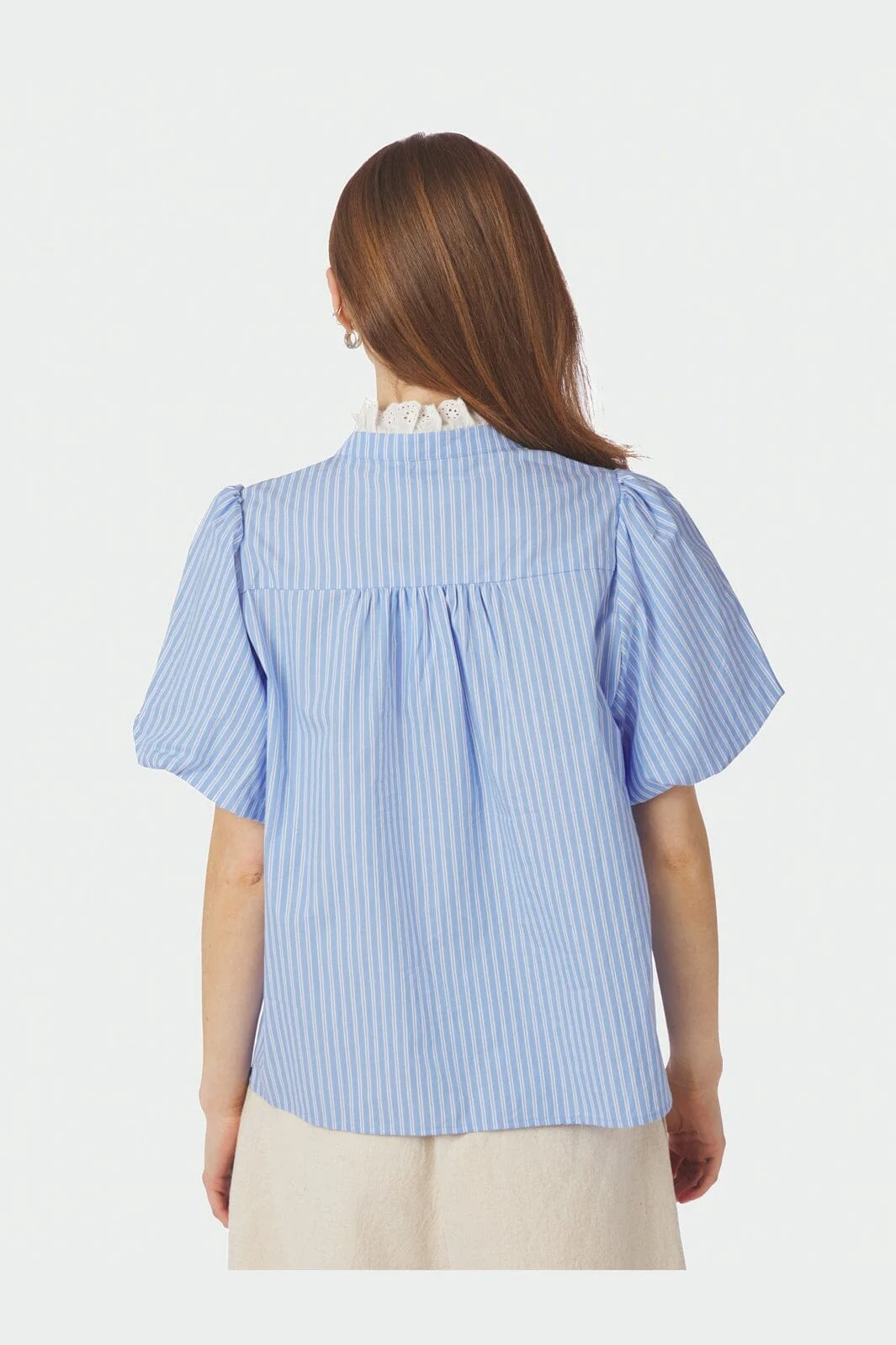 Neo Noir - Ulia Stripe Blouse 169111 - 375 - Blue Stripe - Image 4