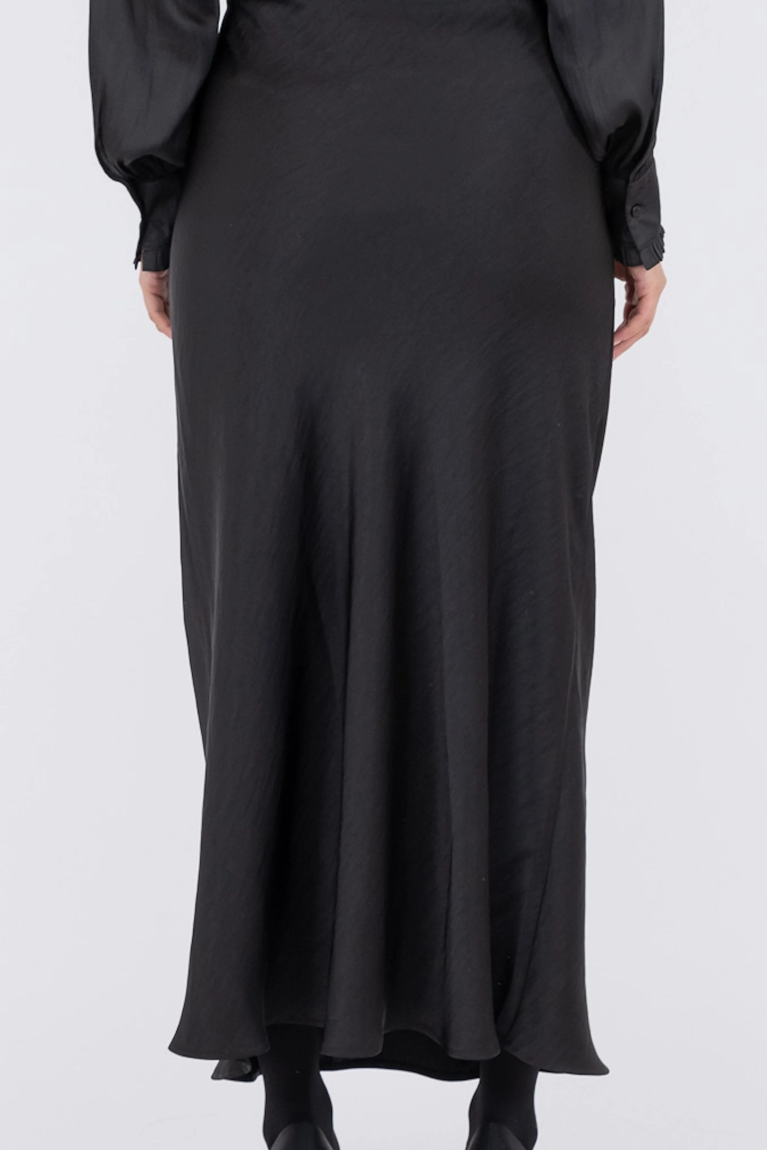 Neo Noir - Vicky Heavy Sateen Skirt - Black - Image 5