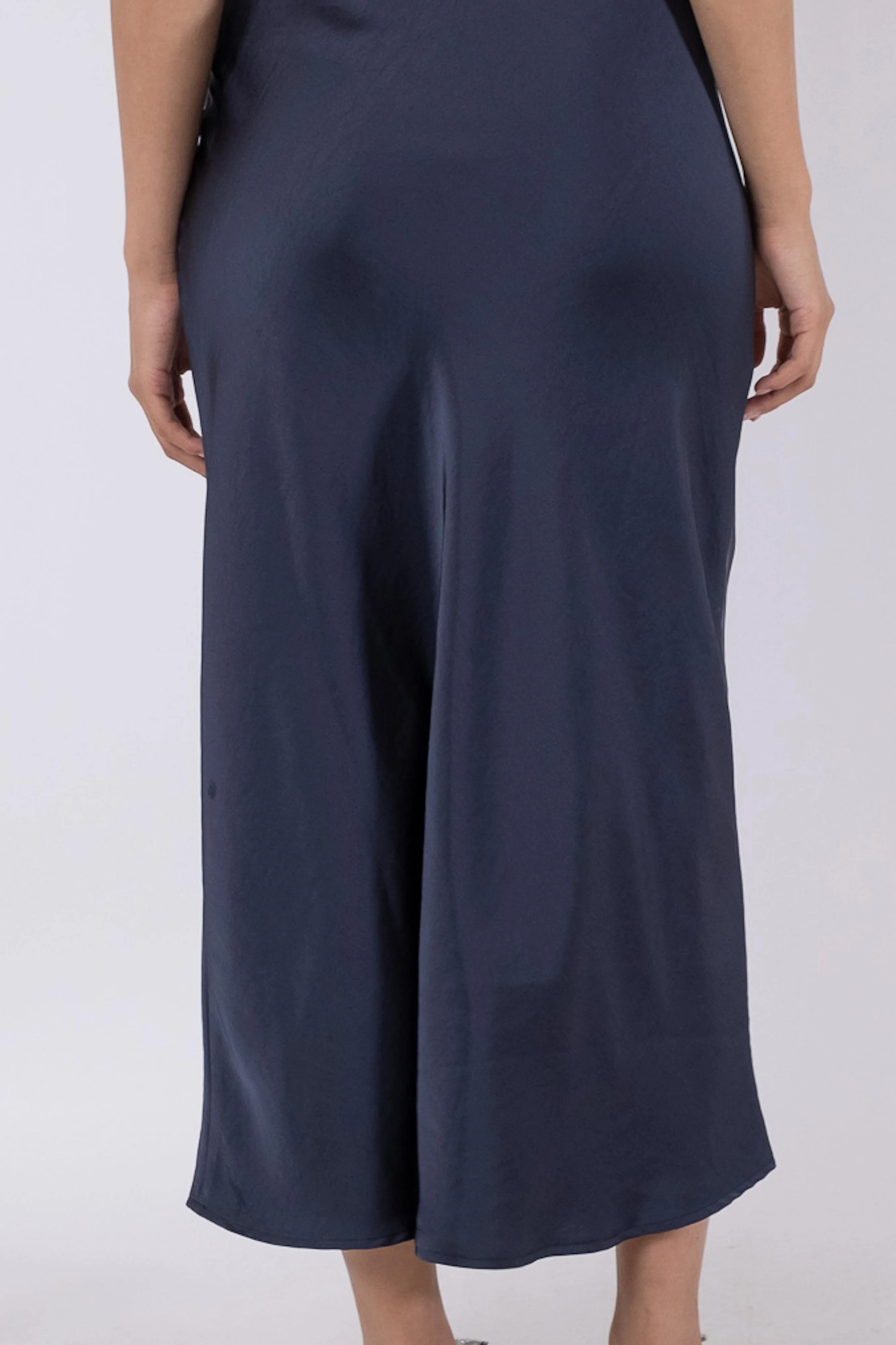 Neo Noir - Vicky Heavy Sateen Skirt - Midnight Blue - Image 5