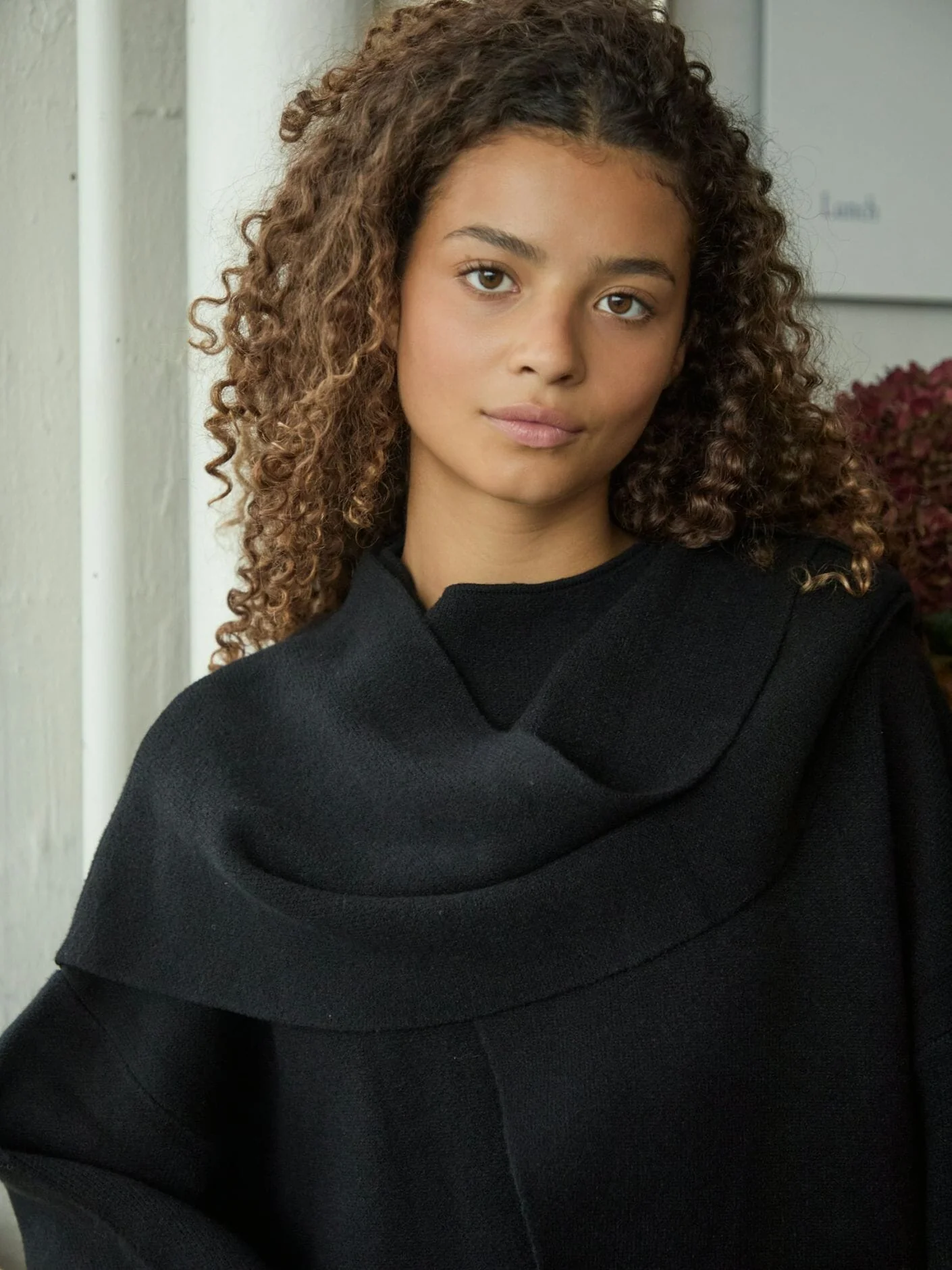 Neo Noir - Wals Knit Scarf Blouse 166203 - 100 - Black - Image 3