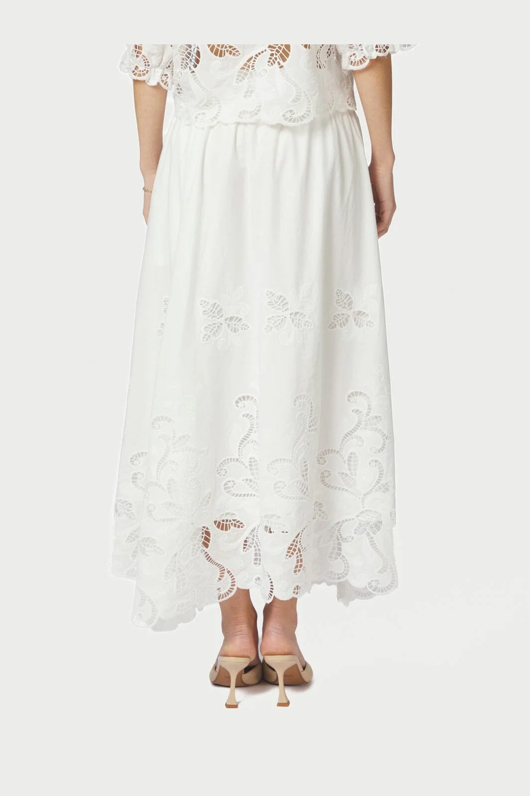 Neo Noir - Yara Long Emb Skirt 168438 - 120 - White - Image 4