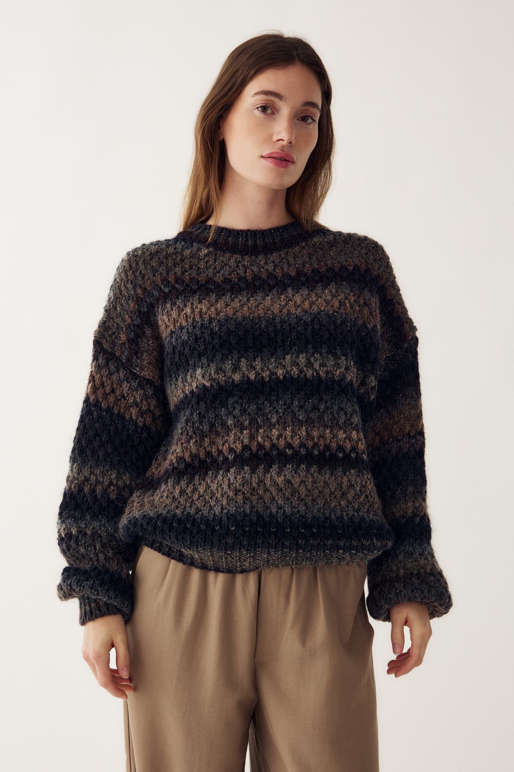 Noella - Gio Knit Sweater 12165005 - 1415 - Brown Grey Mix - Image 9